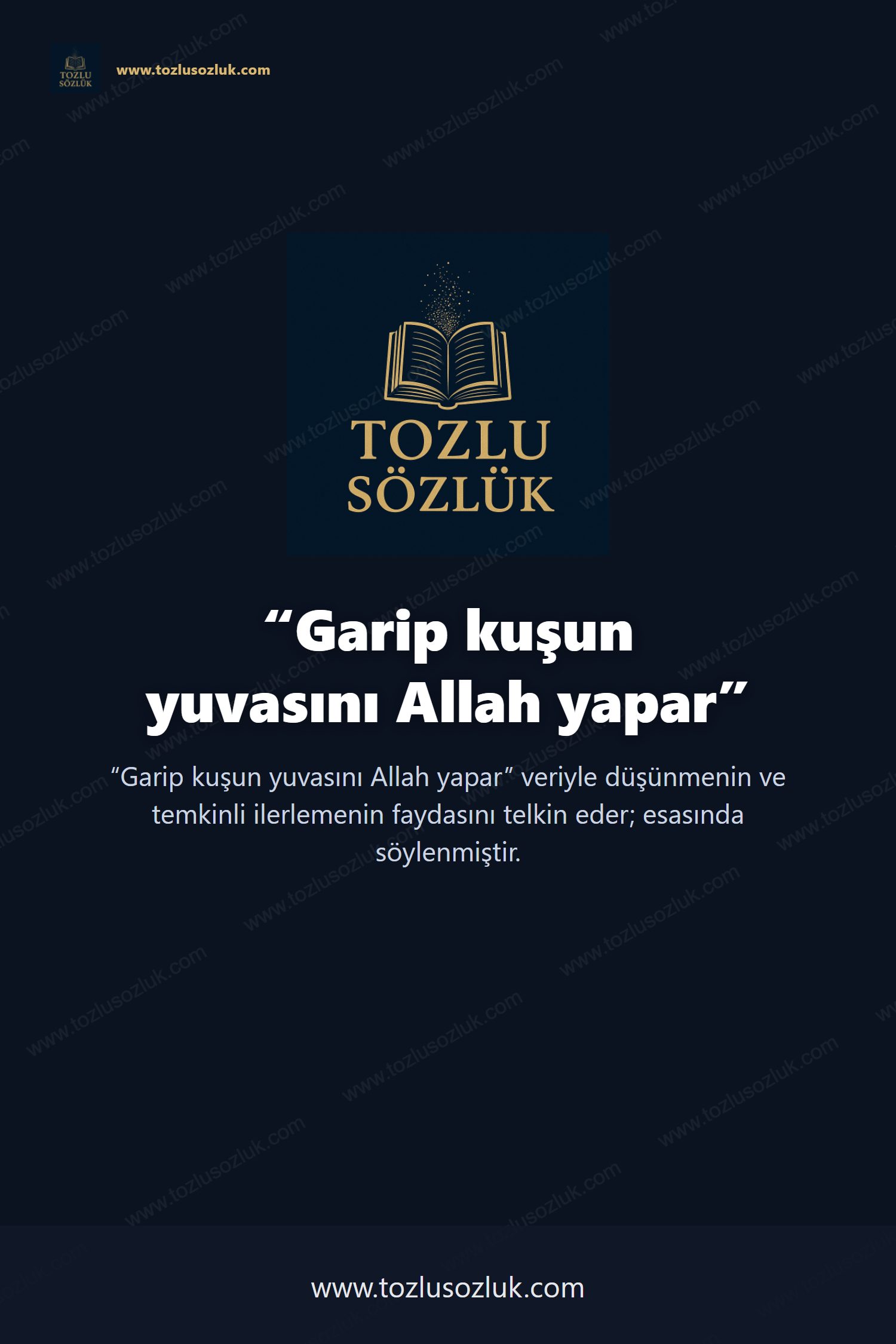 Garip kuşun yuvasını Allah yapar Pinterest görseli
