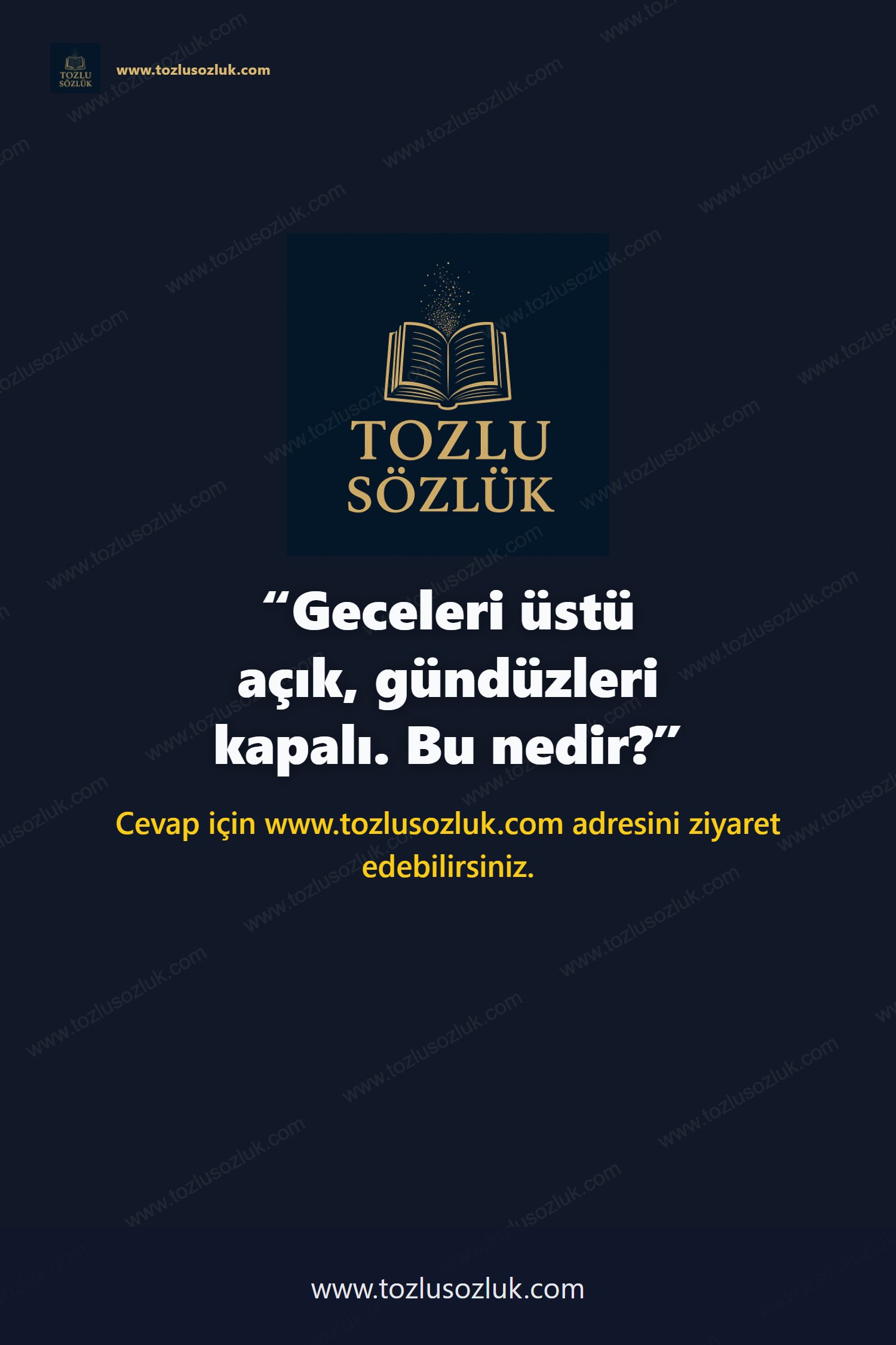 Geceleri üstü açık, gündüzleri kapalı. Bu nedir? Pinterest görseli