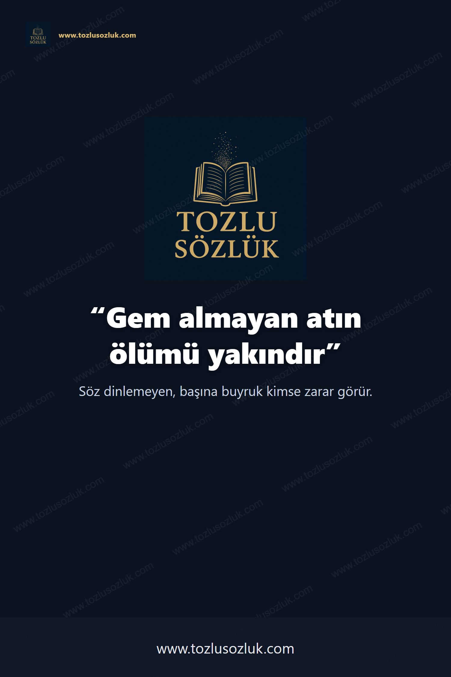 Gem almayan atın ölümü yakındır Pinterest görseli