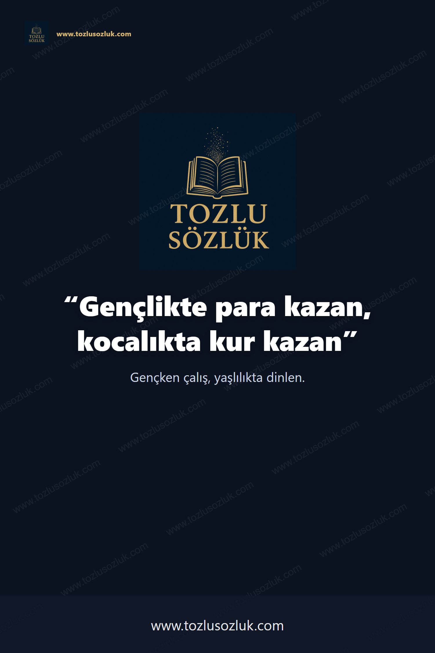 Gençlikte para kazan, kocalıkta kur kazan Pinterest görseli