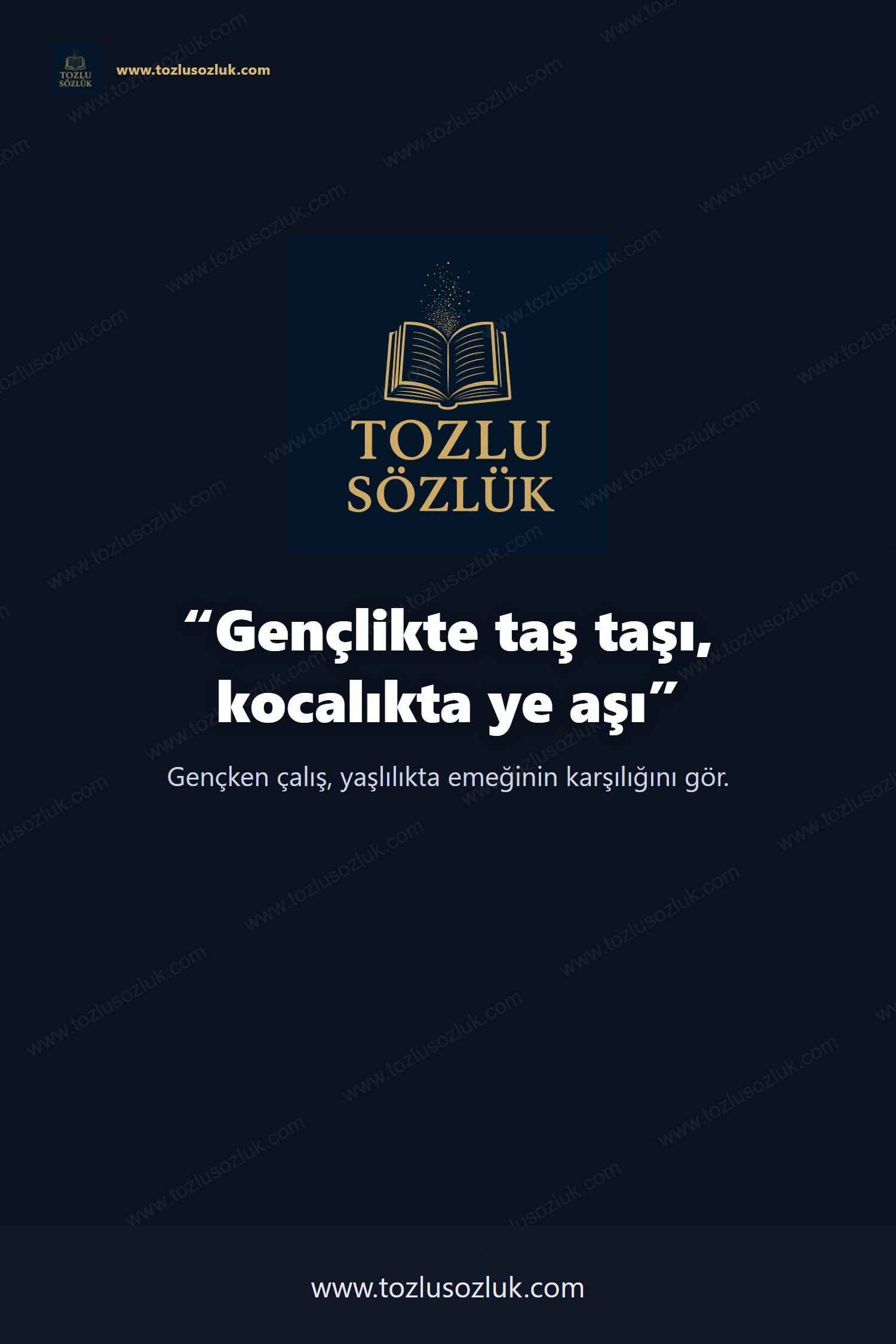 Gençlikte taş taşı, kocalıkta ye aşı Pinterest görseli