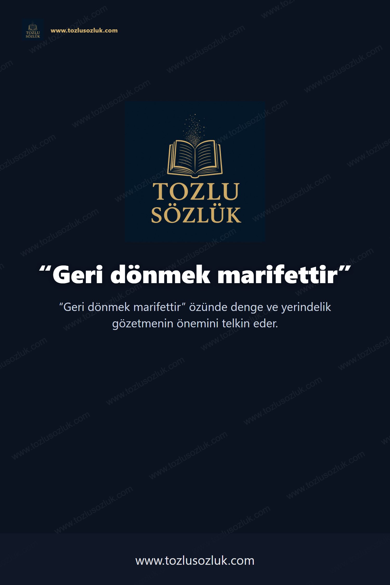 Geri dönmek marifettir Pinterest görseli