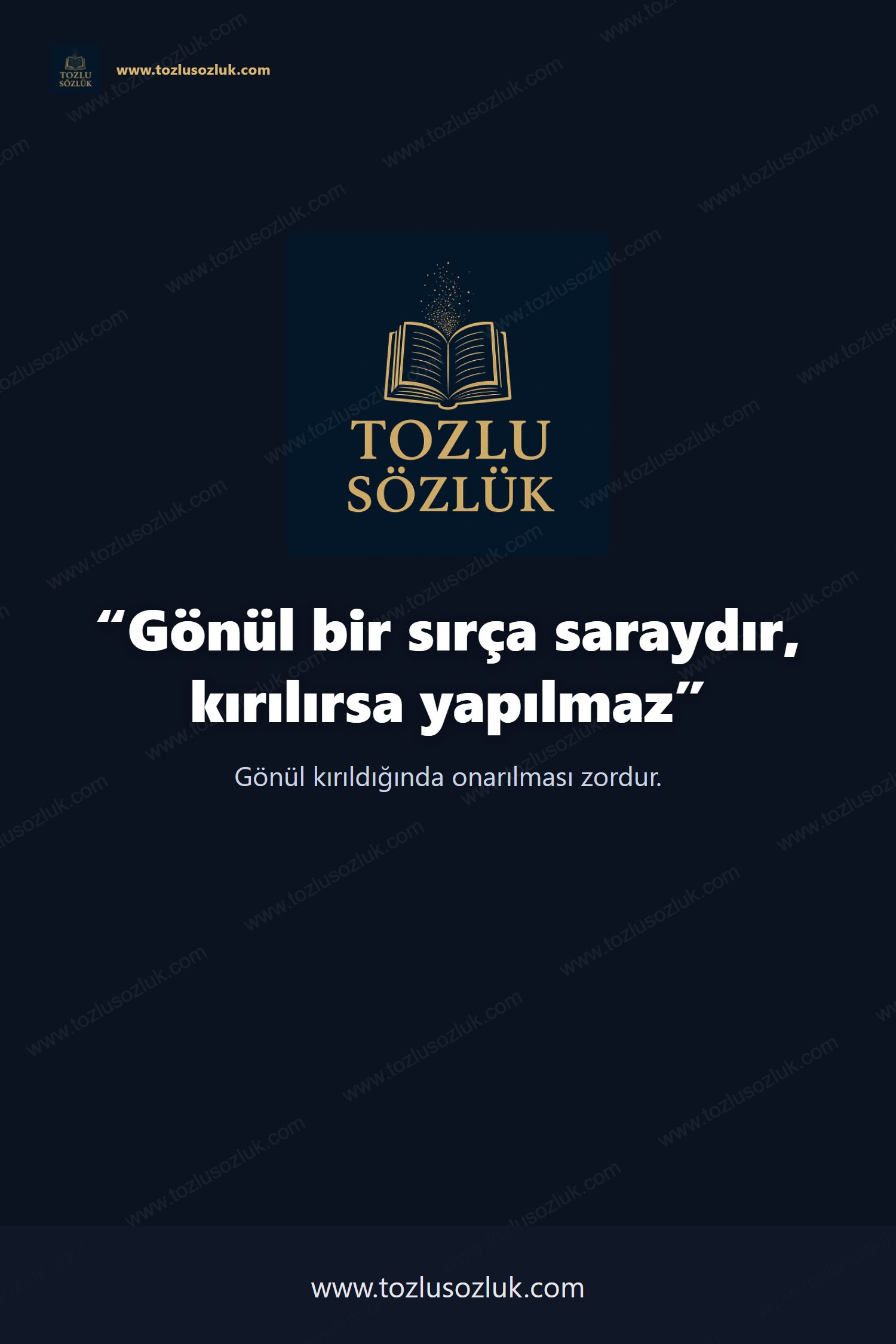 Gönül bir sırça saraydır, kırılırsa yapılmaz Pinterest görseli