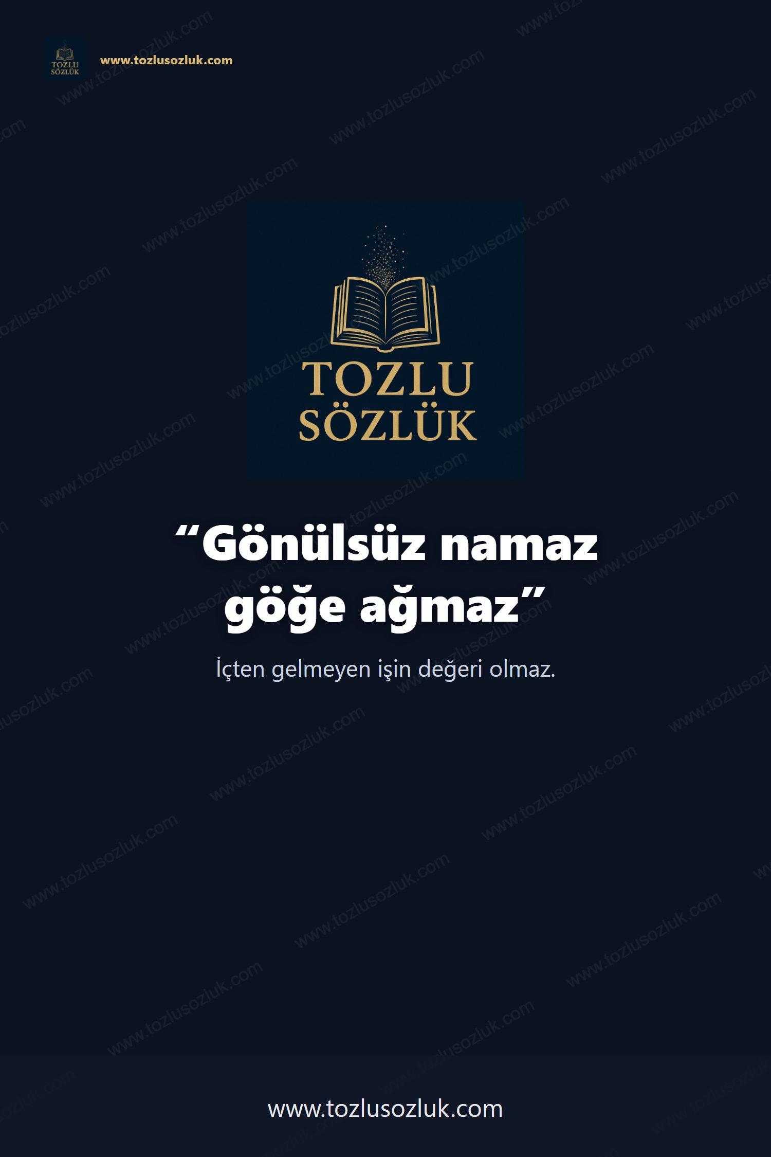 Gönülsüz namaz göğe ağmaz Pinterest görseli