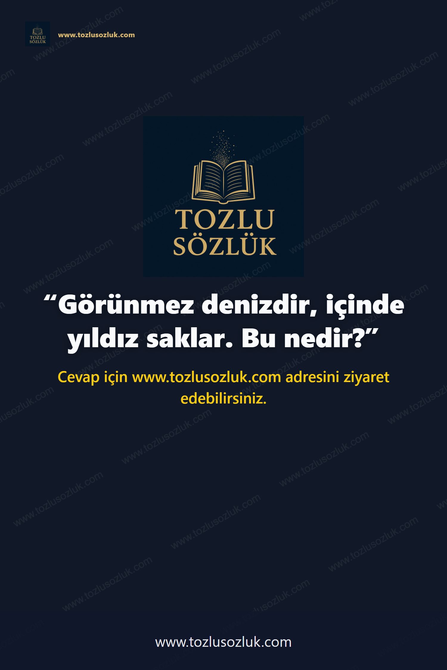Görünmez denizdir, içinde yıldız saklar. Bu nedir? Pinterest görseli