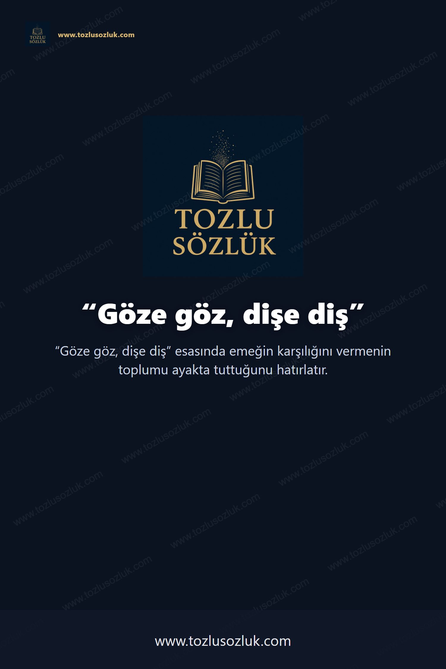 Göze göz, dişe diş Pinterest görseli