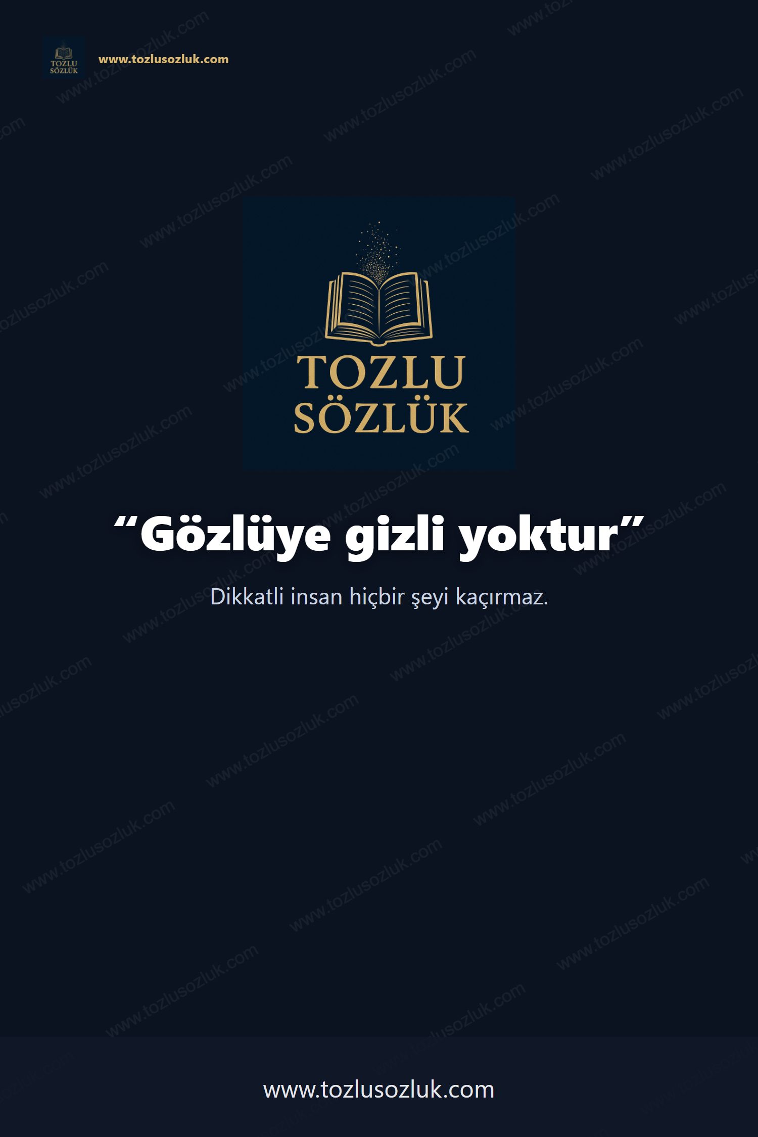 Gözlüye gizli yoktur Pinterest görseli
