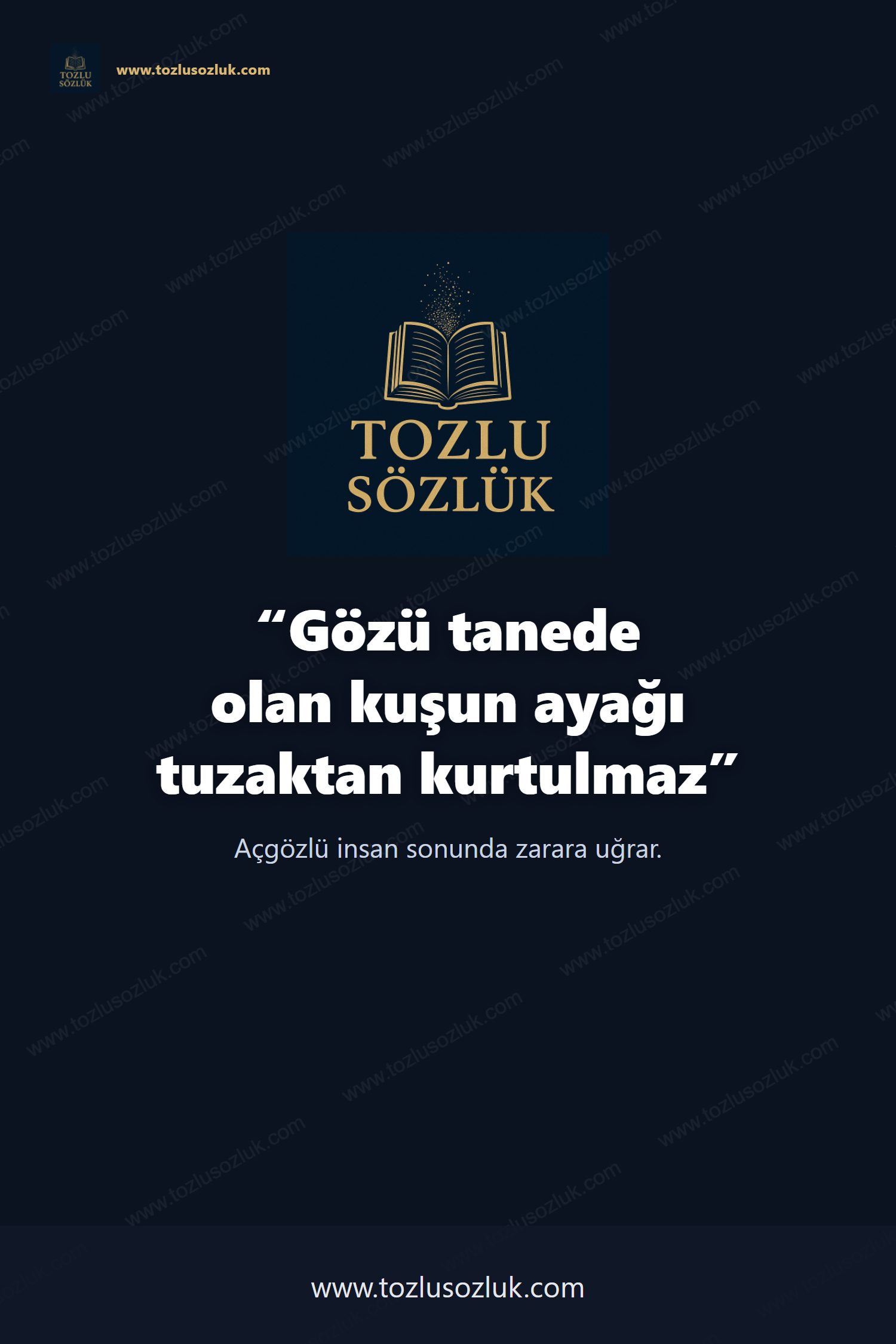 Gözü tanede olan kuşun ayağı tuzaktan kurtulmaz Pinterest görseli