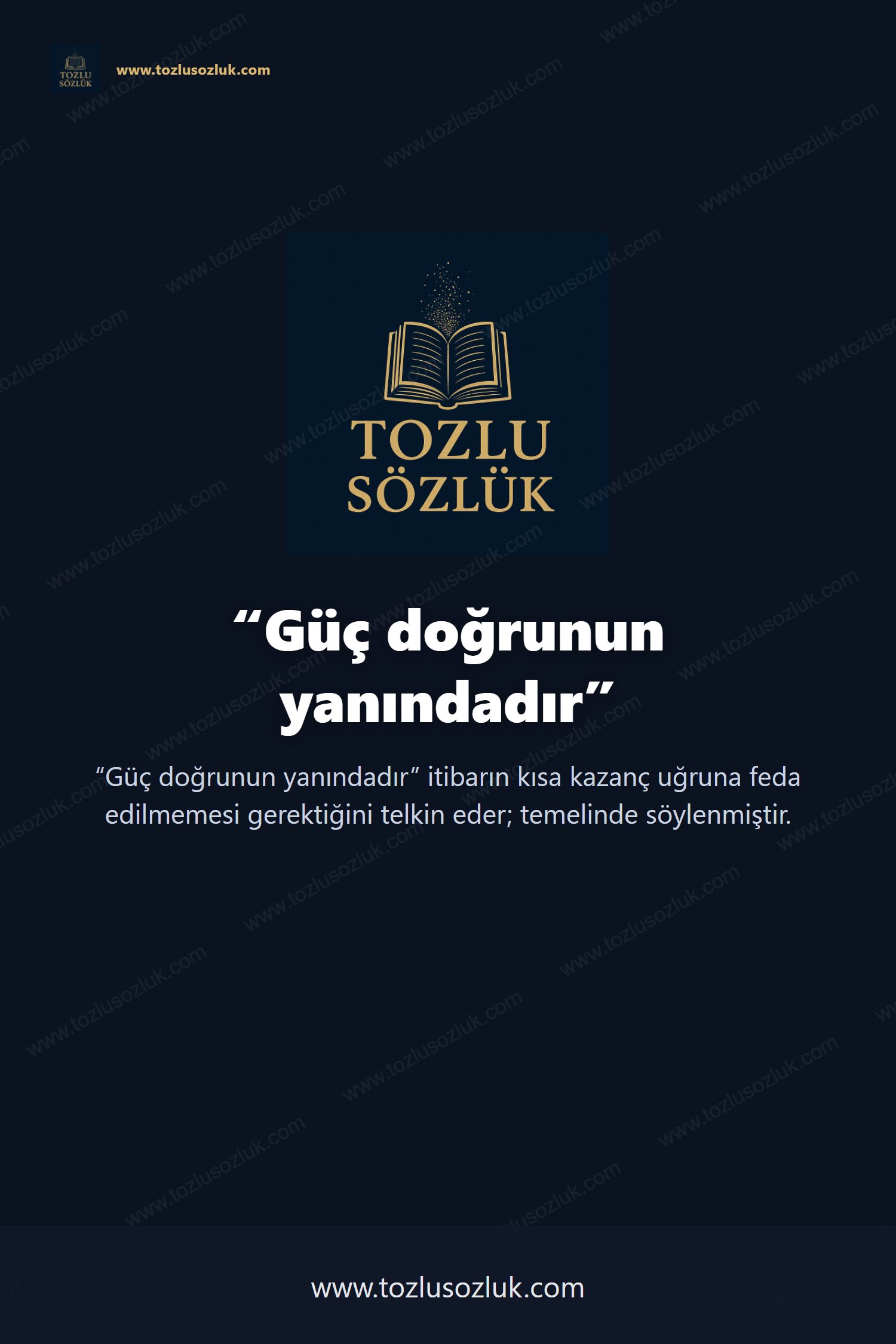 Güç doğrunun yanındadır Pinterest görseli