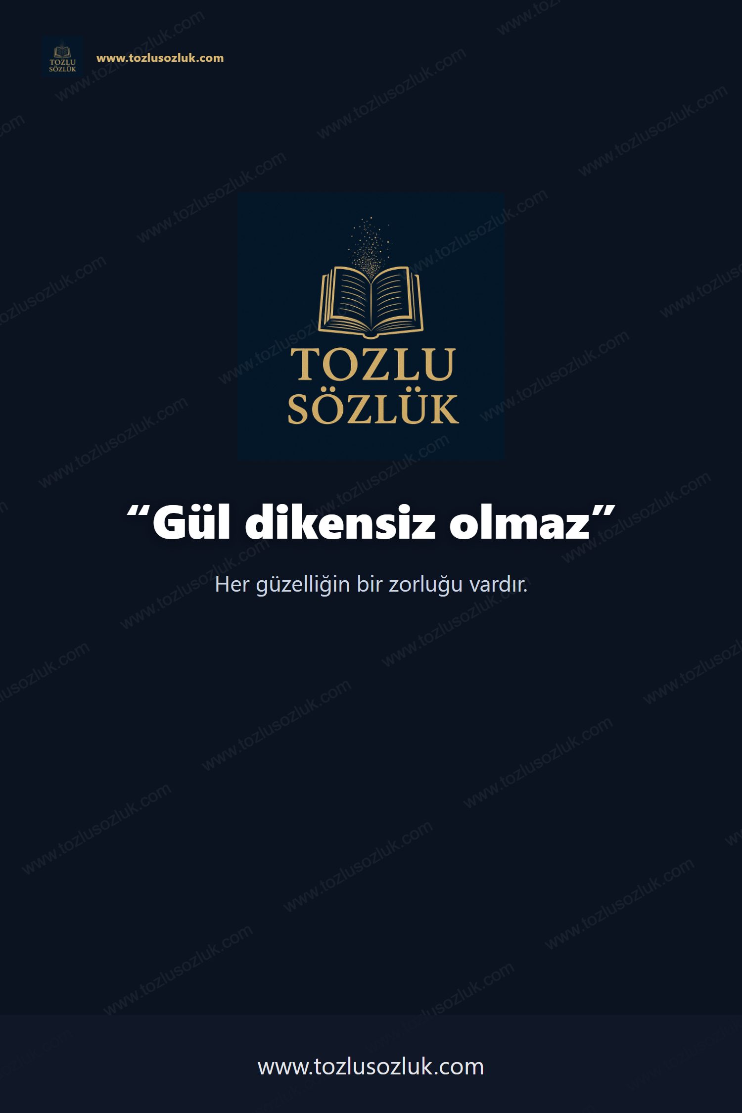 Gül dikensiz olmaz Pinterest görseli