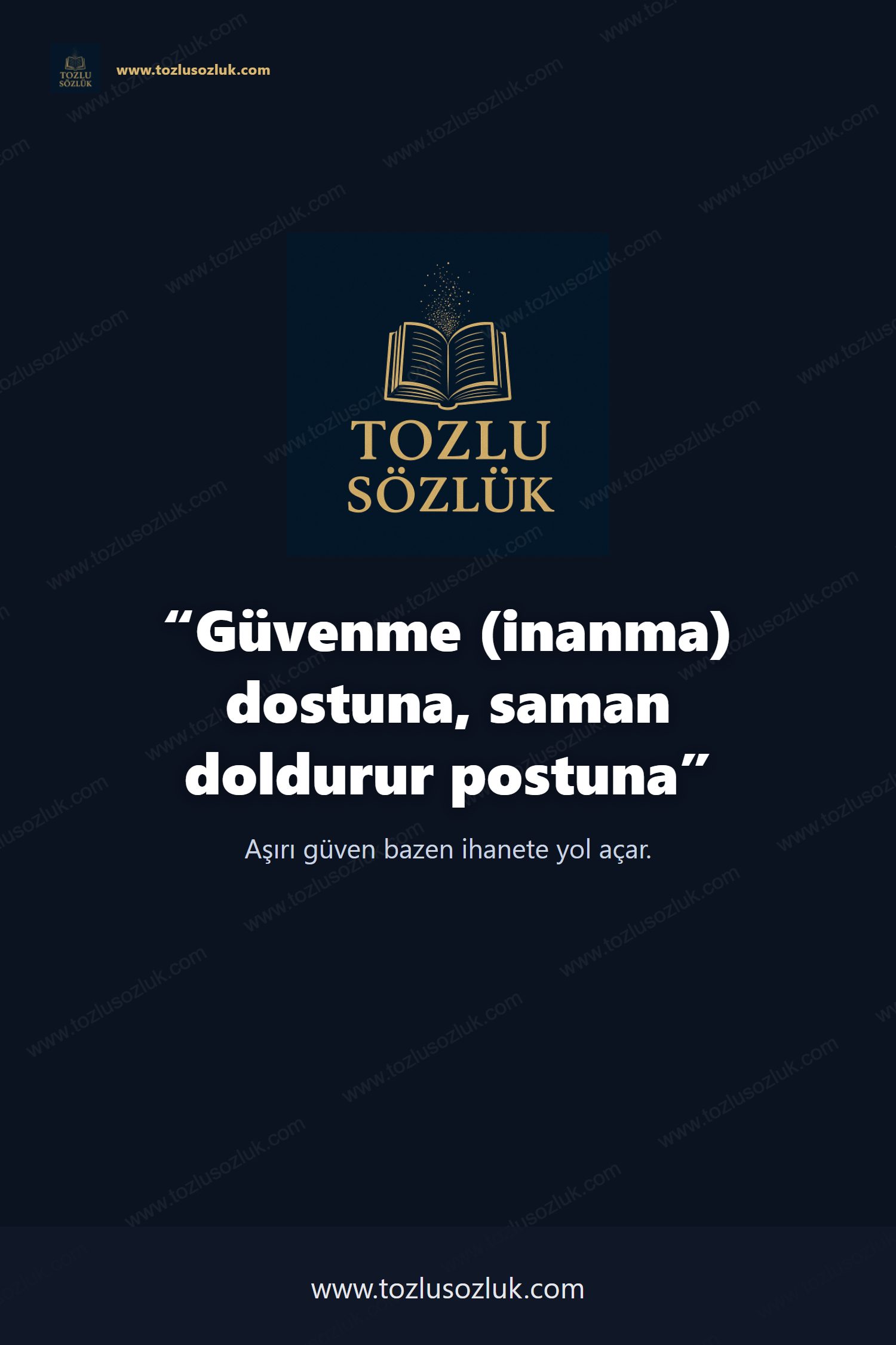 Güvenme (inanma) dostuna, saman doldurur postuna Pinterest görseli