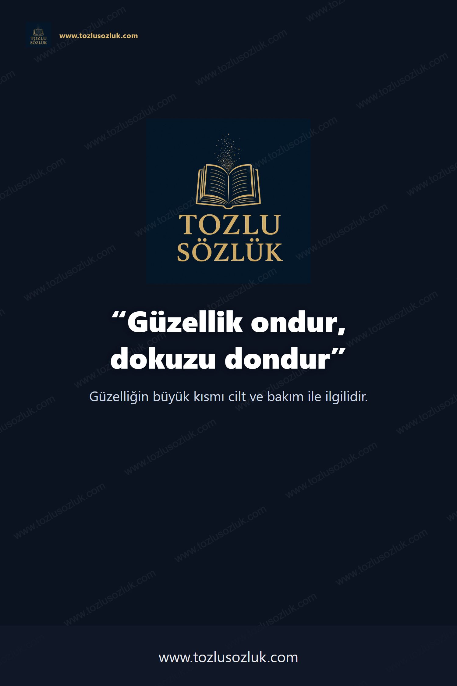 Güzellik ondur, dokuzu dondur Pinterest görseli