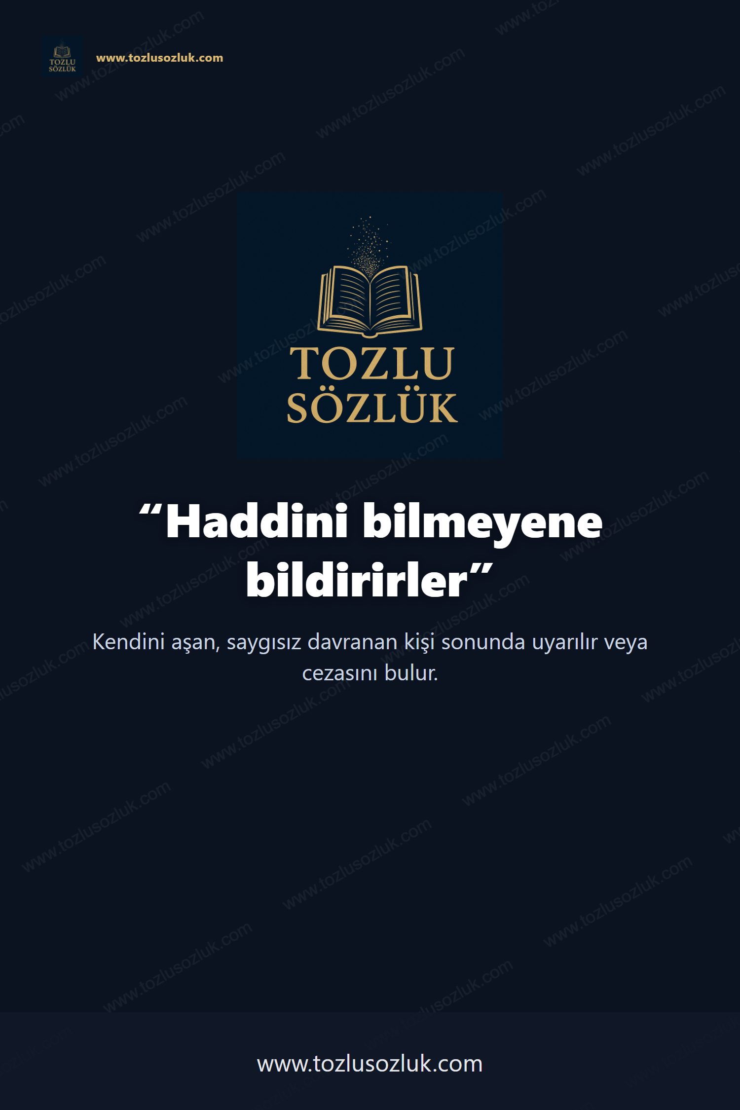 Haddini bilmeyene bildirirler Pinterest görseli