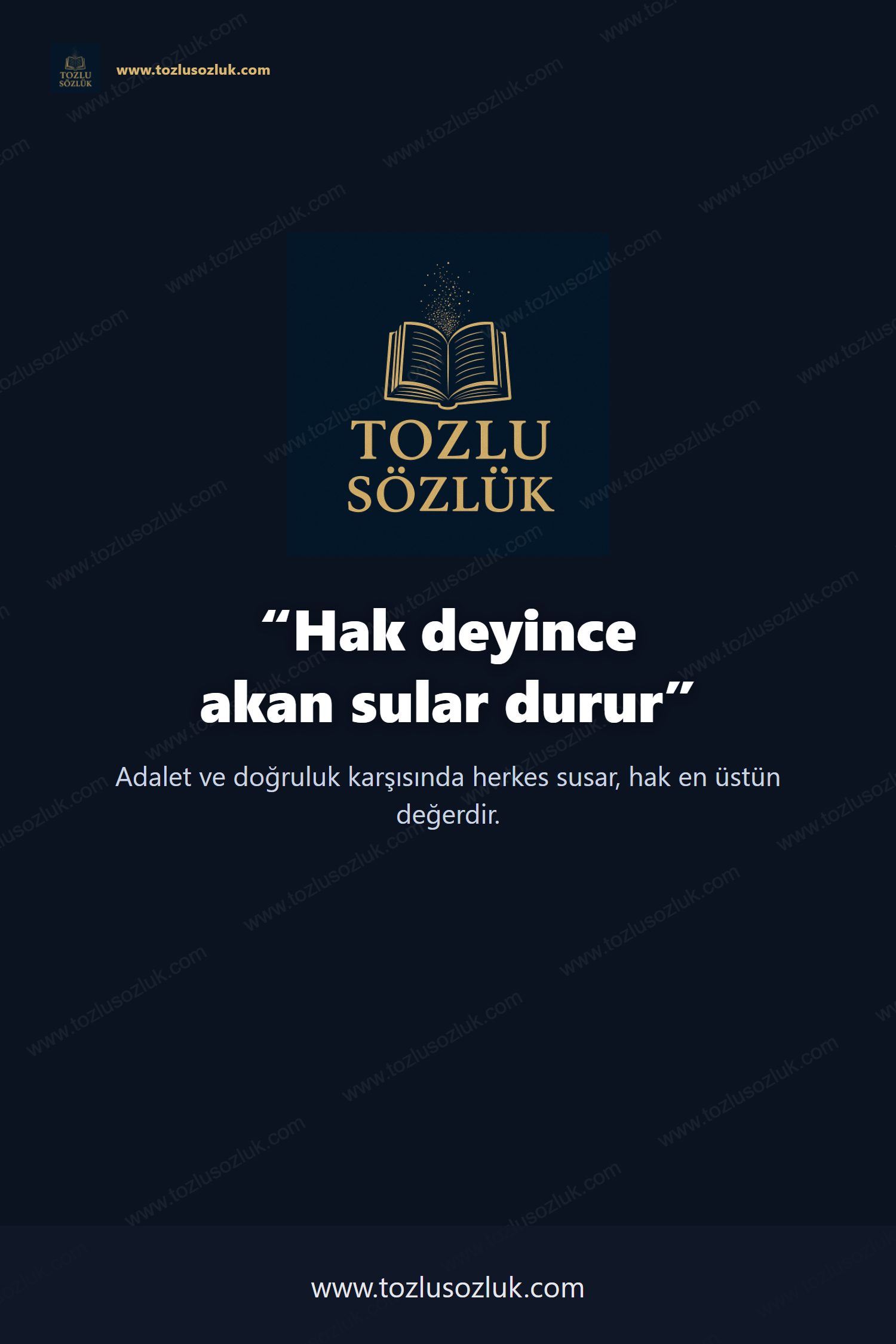 Hak deyince akan sular durur Pinterest görseli