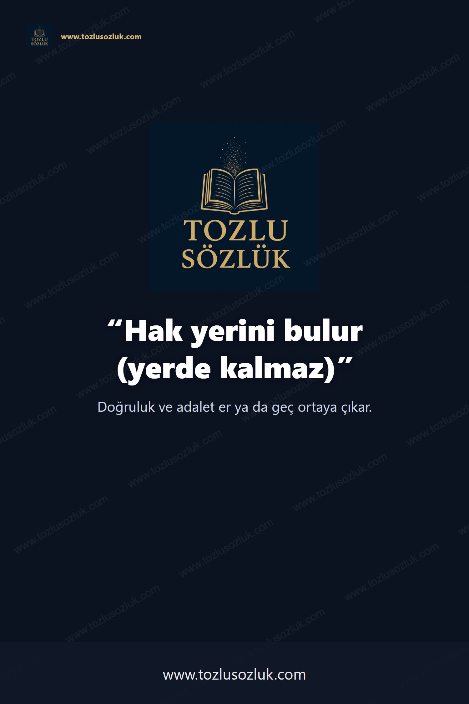 Hak yerini bulur (yerde kalmaz) Pinterest görseli