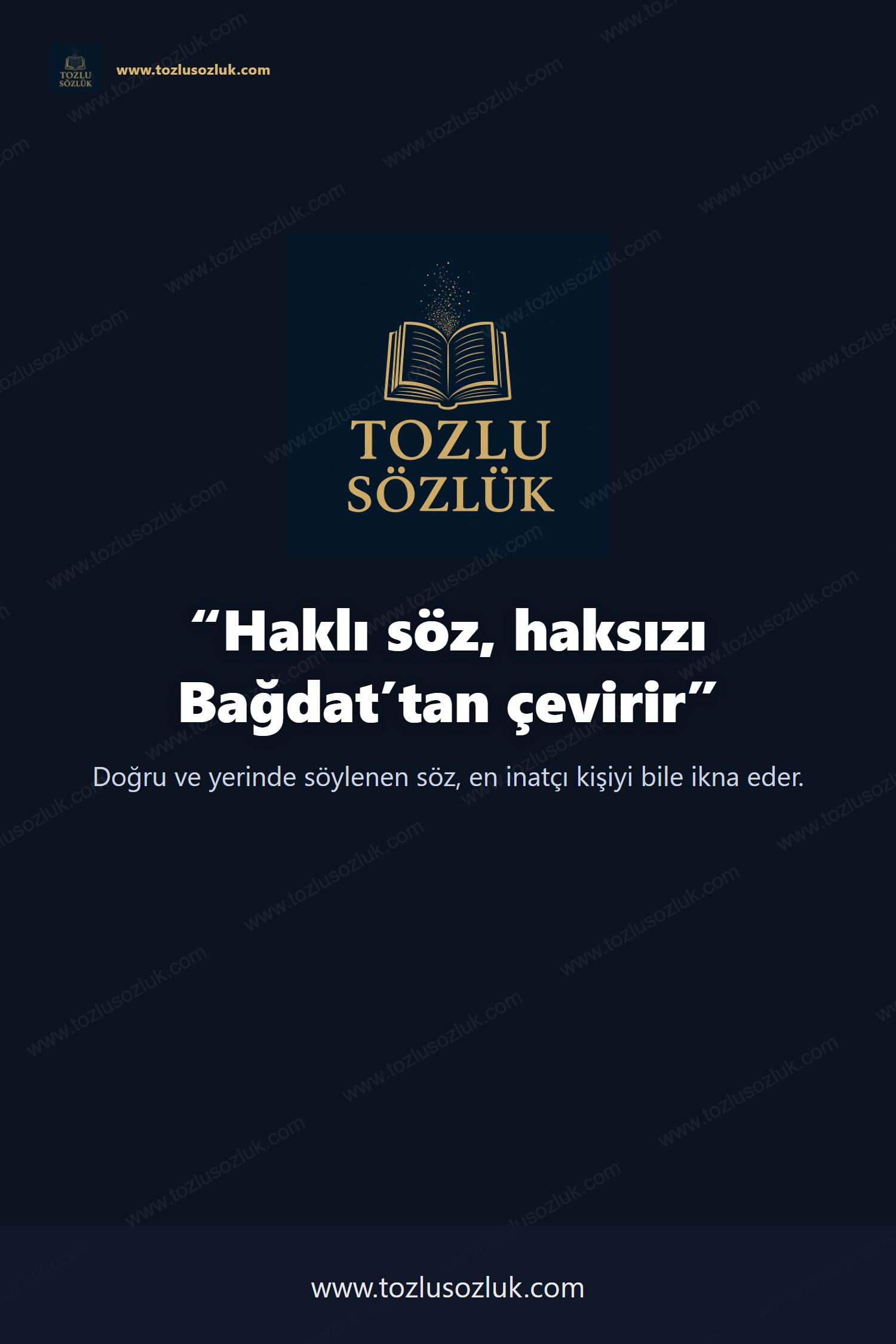 Haklı söz, haksızı Bağdat’tan çevirir Pinterest görseli