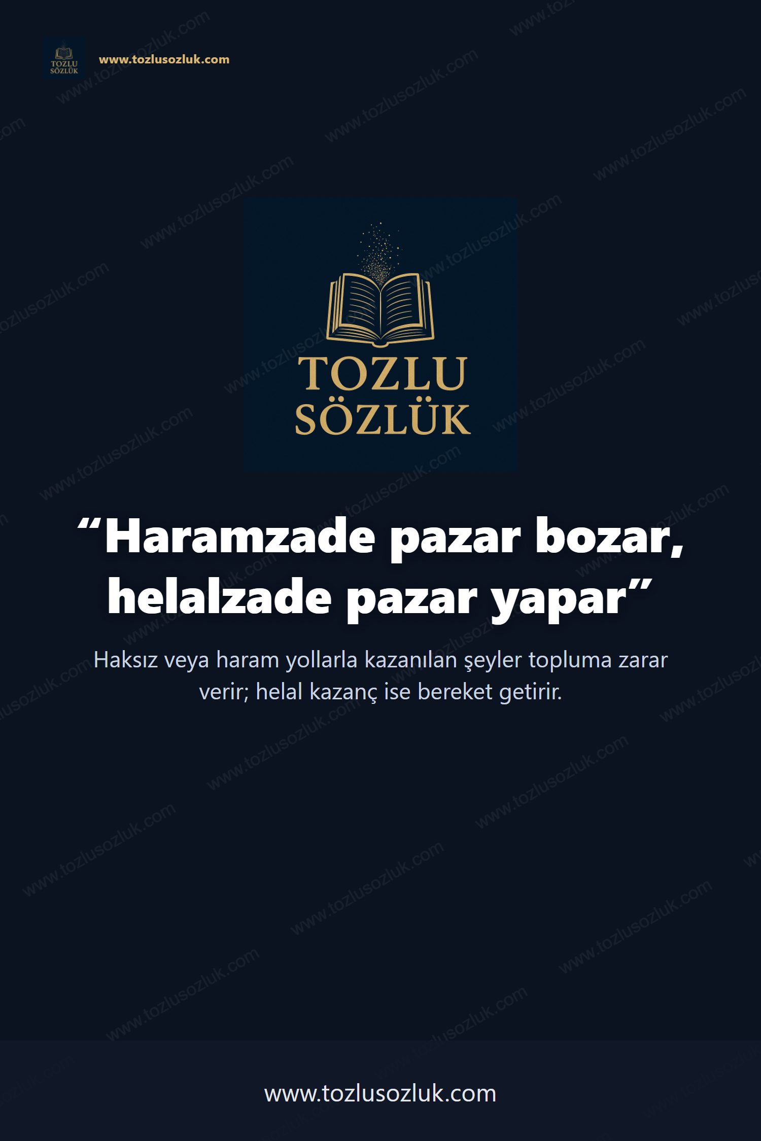 Haramzade pazar bozar, helalzade pazar yapar Pinterest görseli