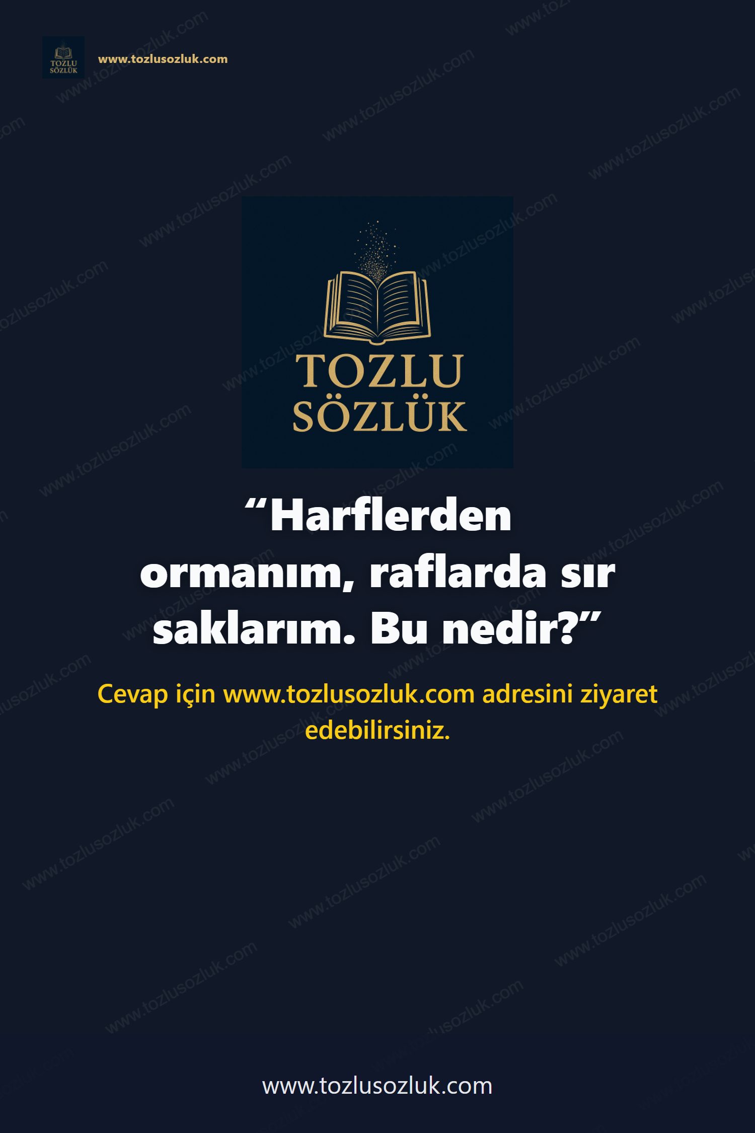 Harflerden ormanım, raflarda sır saklarım. Bu nedir? Pinterest görseli