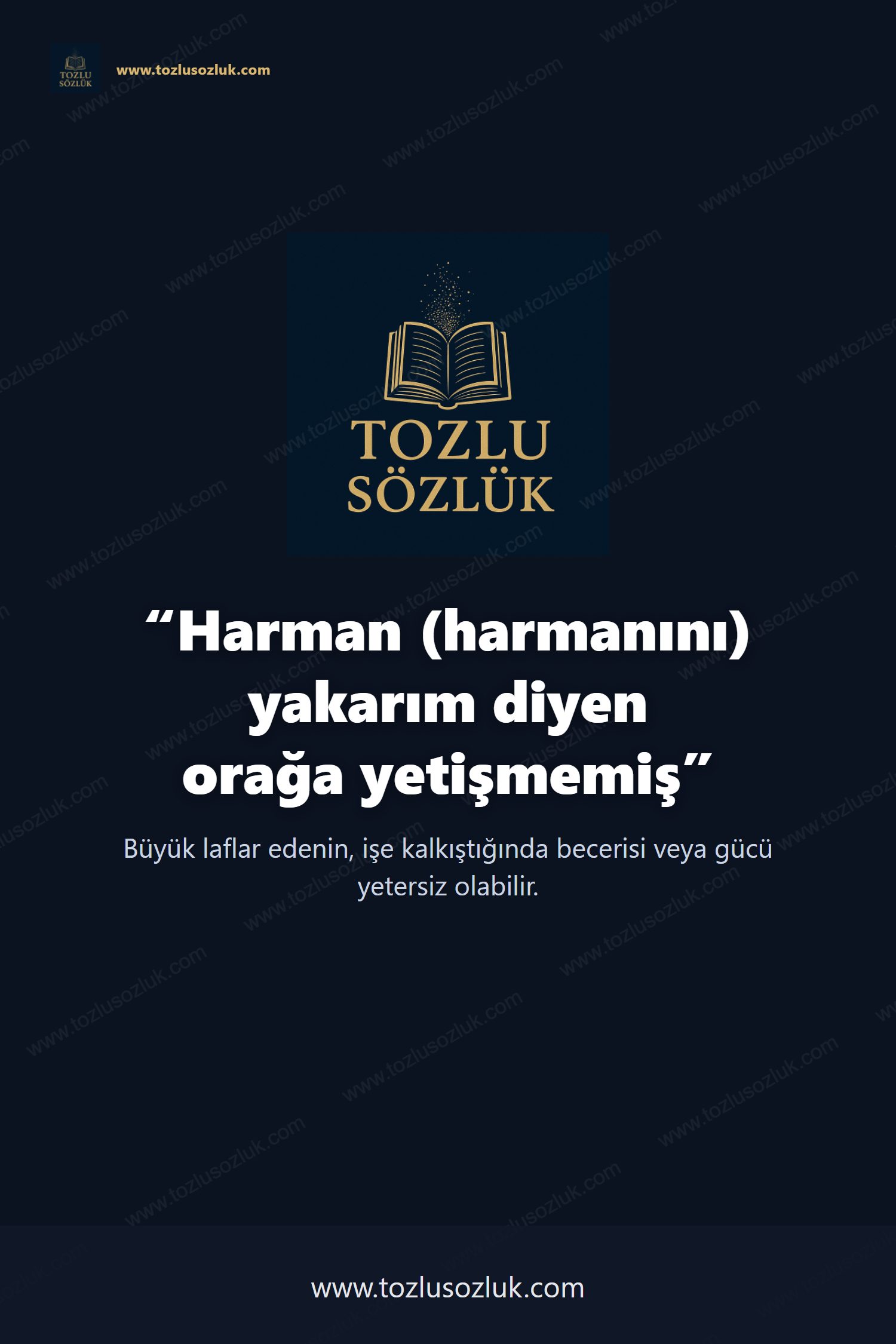 Harman (harmanını) yakarım diyen orağa yetişmemiş Pinterest görseli