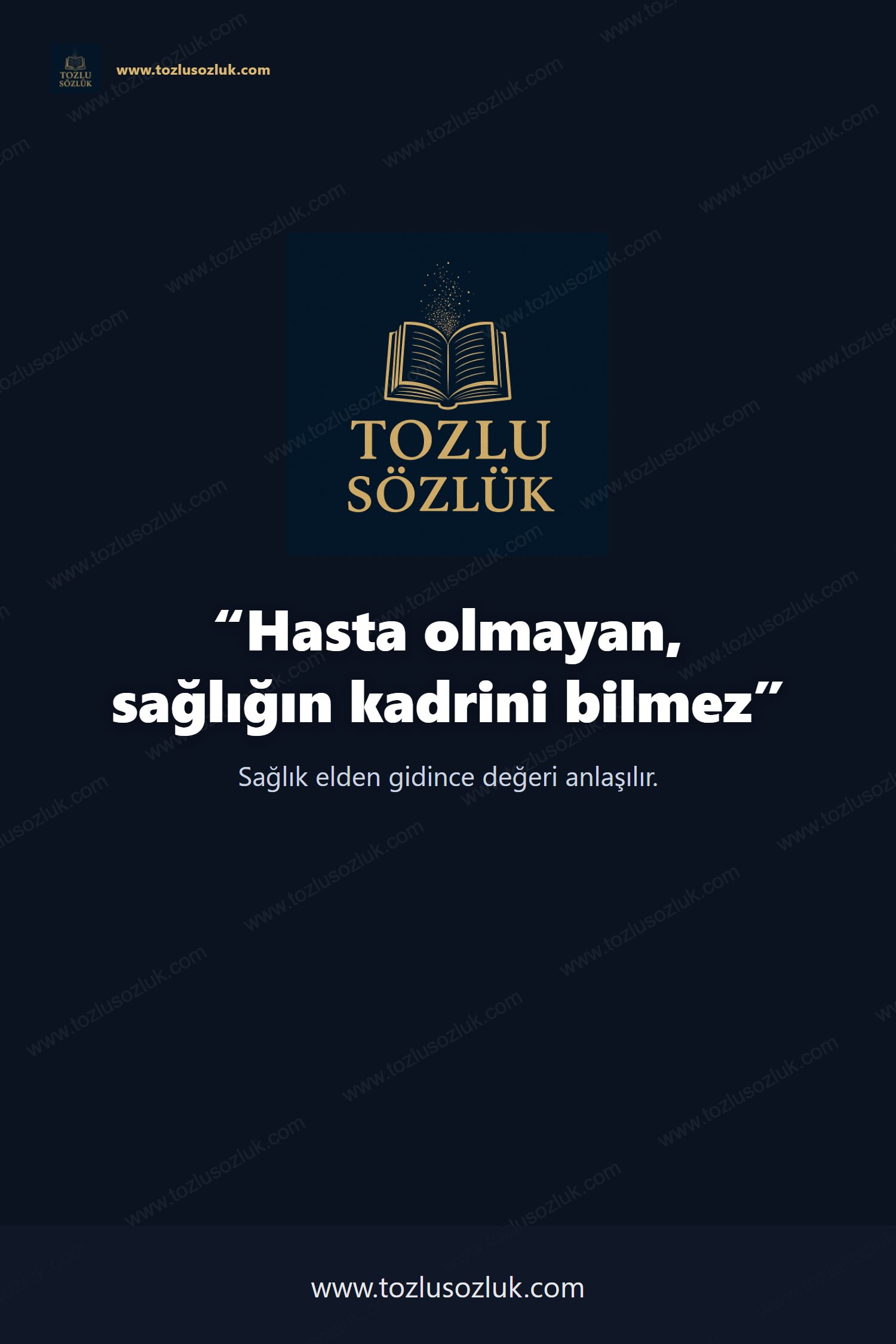 Hasta olmayan, sağlığın kadrini bilmez Pinterest görseli