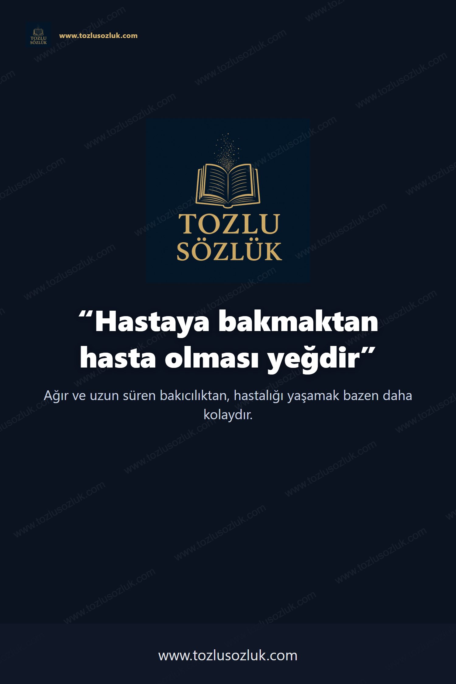 Hastaya bakmaktan hasta olması yeğdir Pinterest görseli