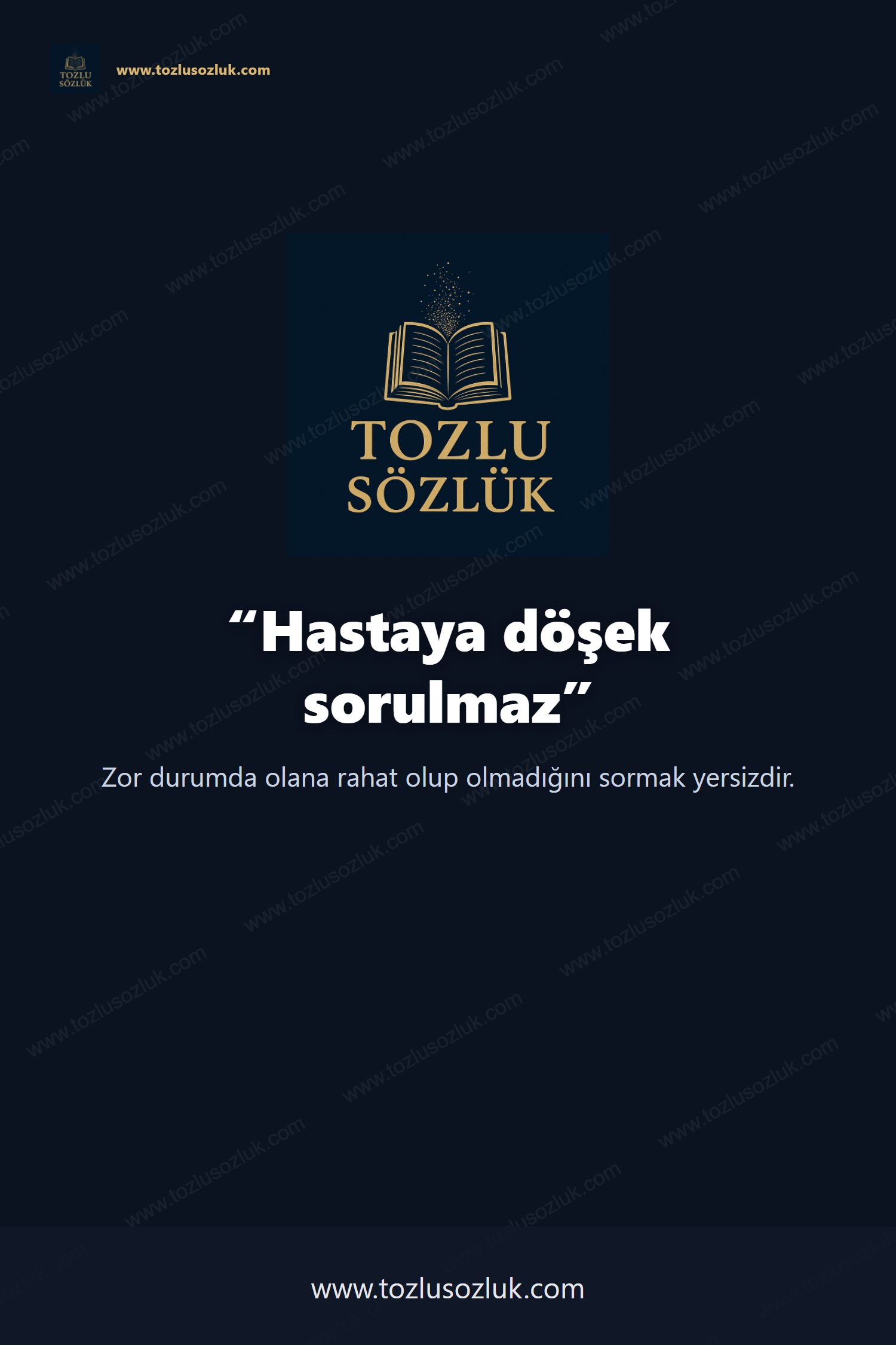 Hastaya döşek sorulmaz Pinterest görseli