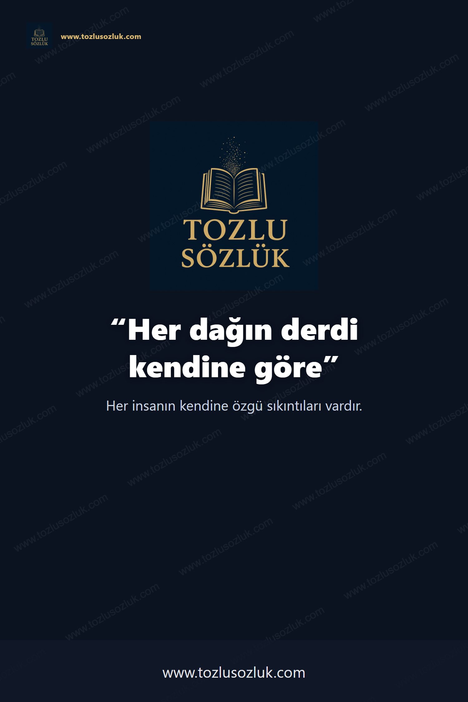 Her dağın derdi kendine göre Pinterest görseli