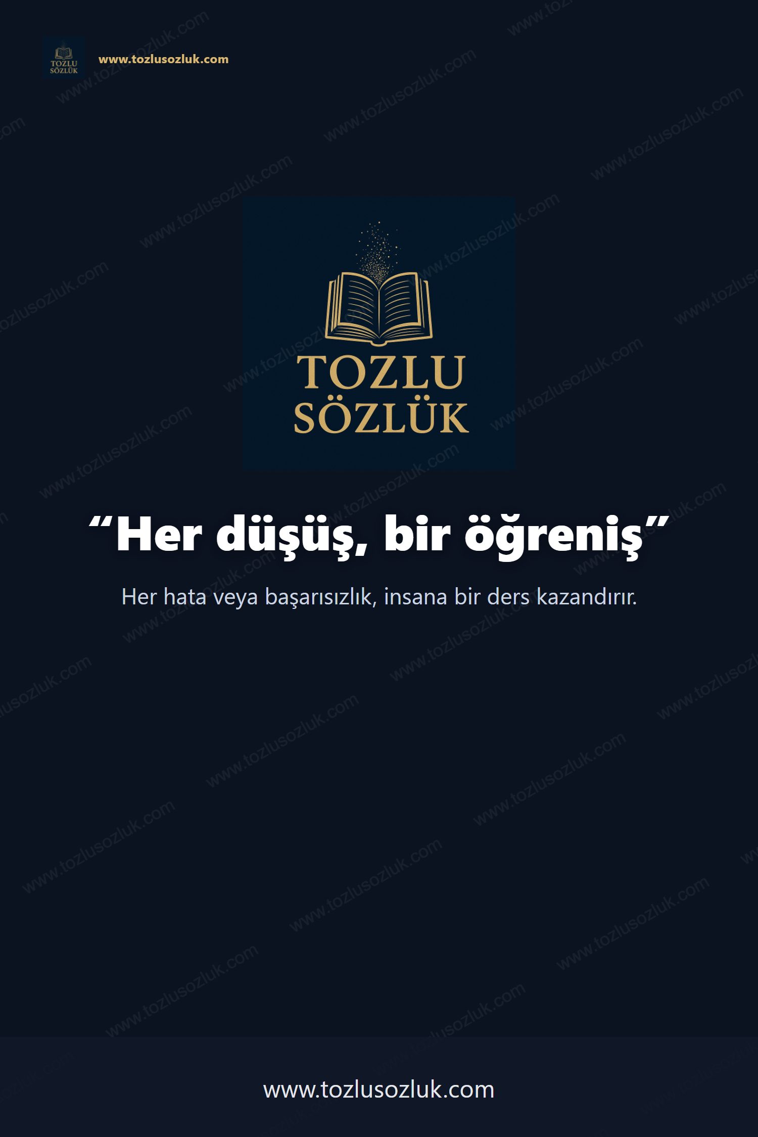 Her düşüş, bir öğreniş Pinterest görseli