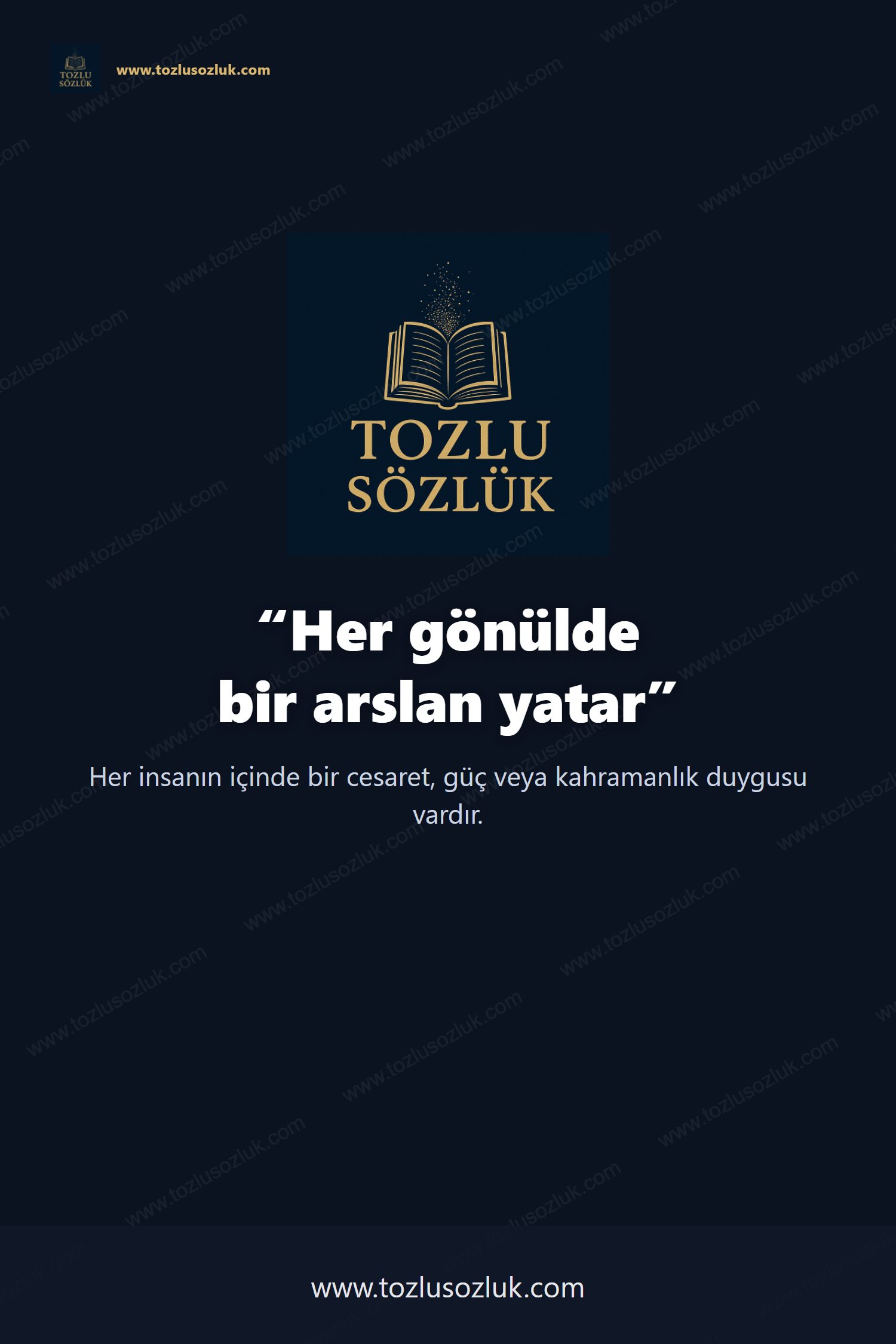 Her gönülde bir arslan yatar Pinterest görseli