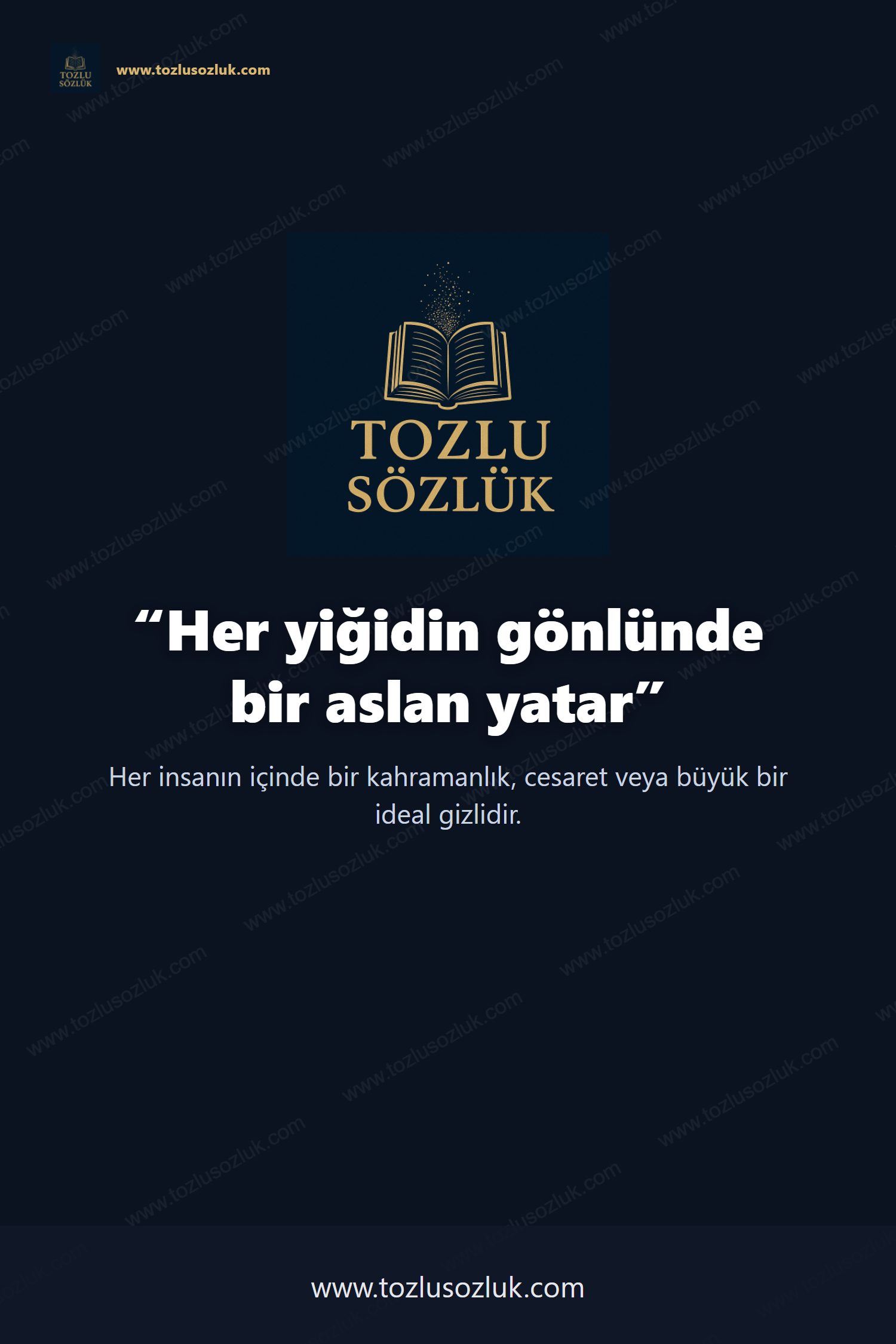 Her yiğidin gönlünde bir aslan yatar Pinterest görseli