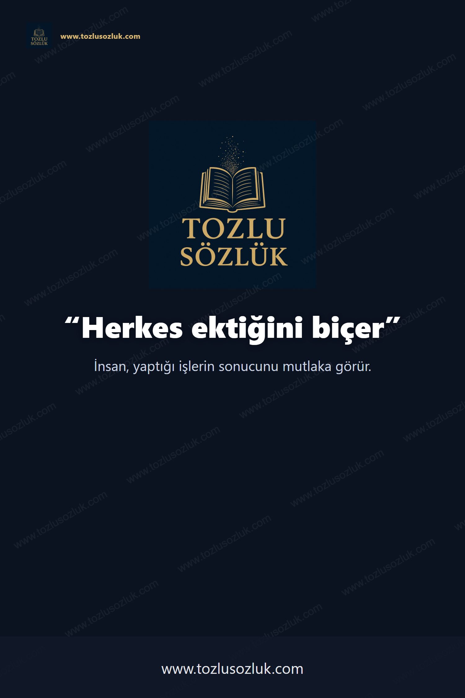 Herkes ektiğini biçer Pinterest görseli