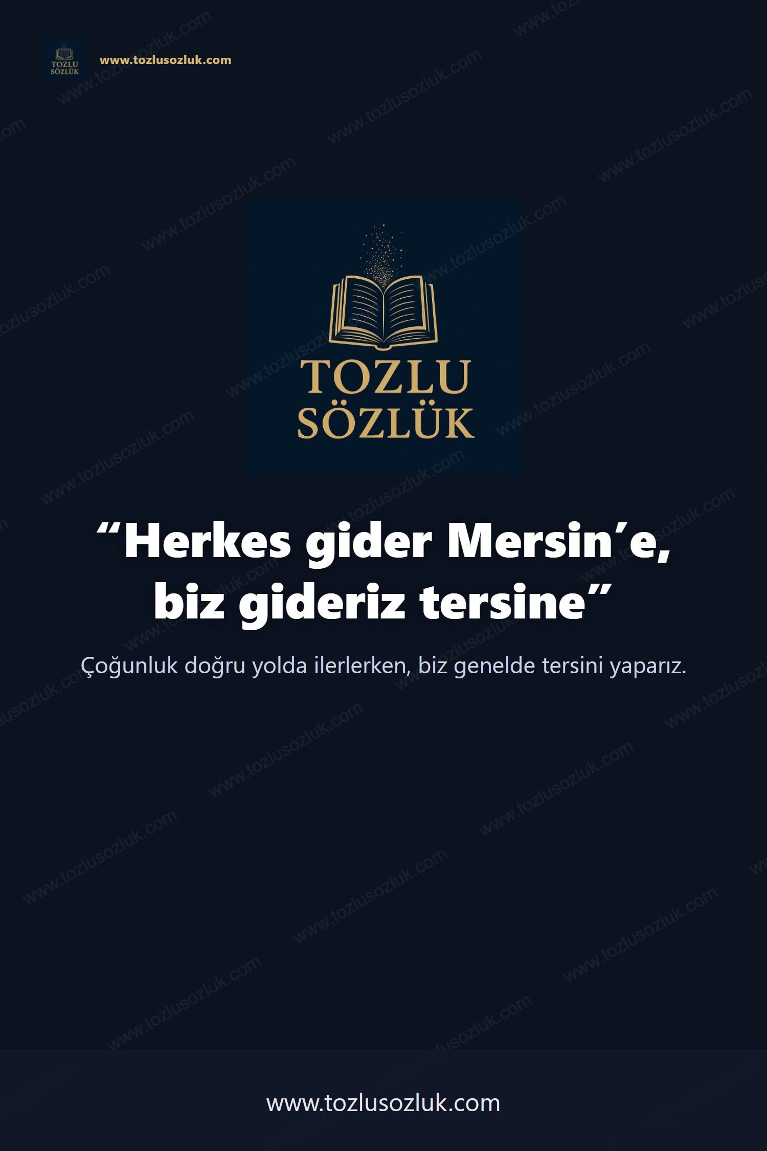 Herkes gider Mersin’e, biz gideriz tersine Pinterest görseli