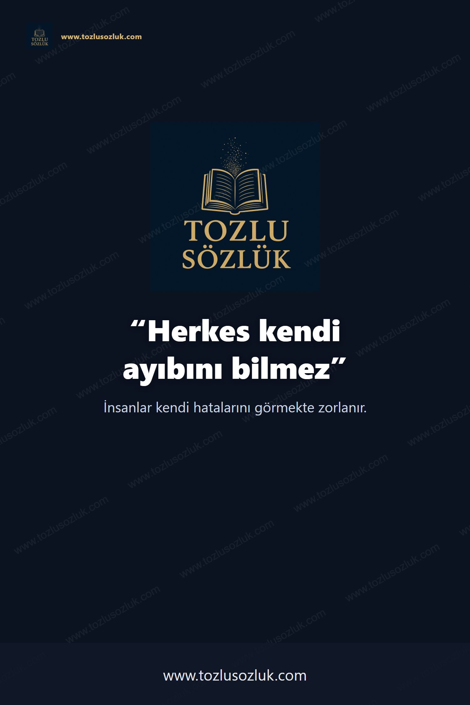 Herkes kendi ayıbını bilmez Pinterest görseli