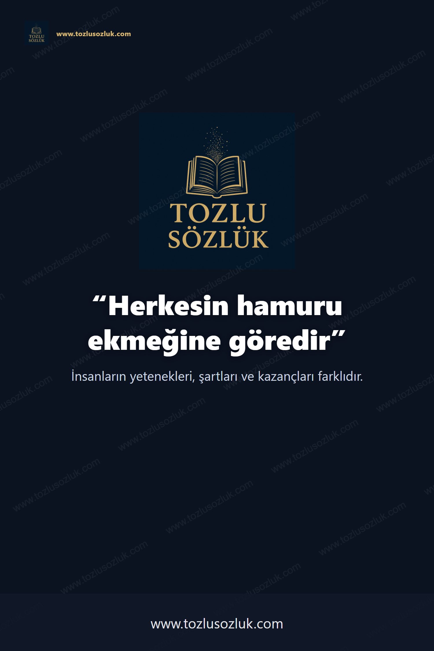 Herkesin hamuru ekmeğine göredir Pinterest görseli