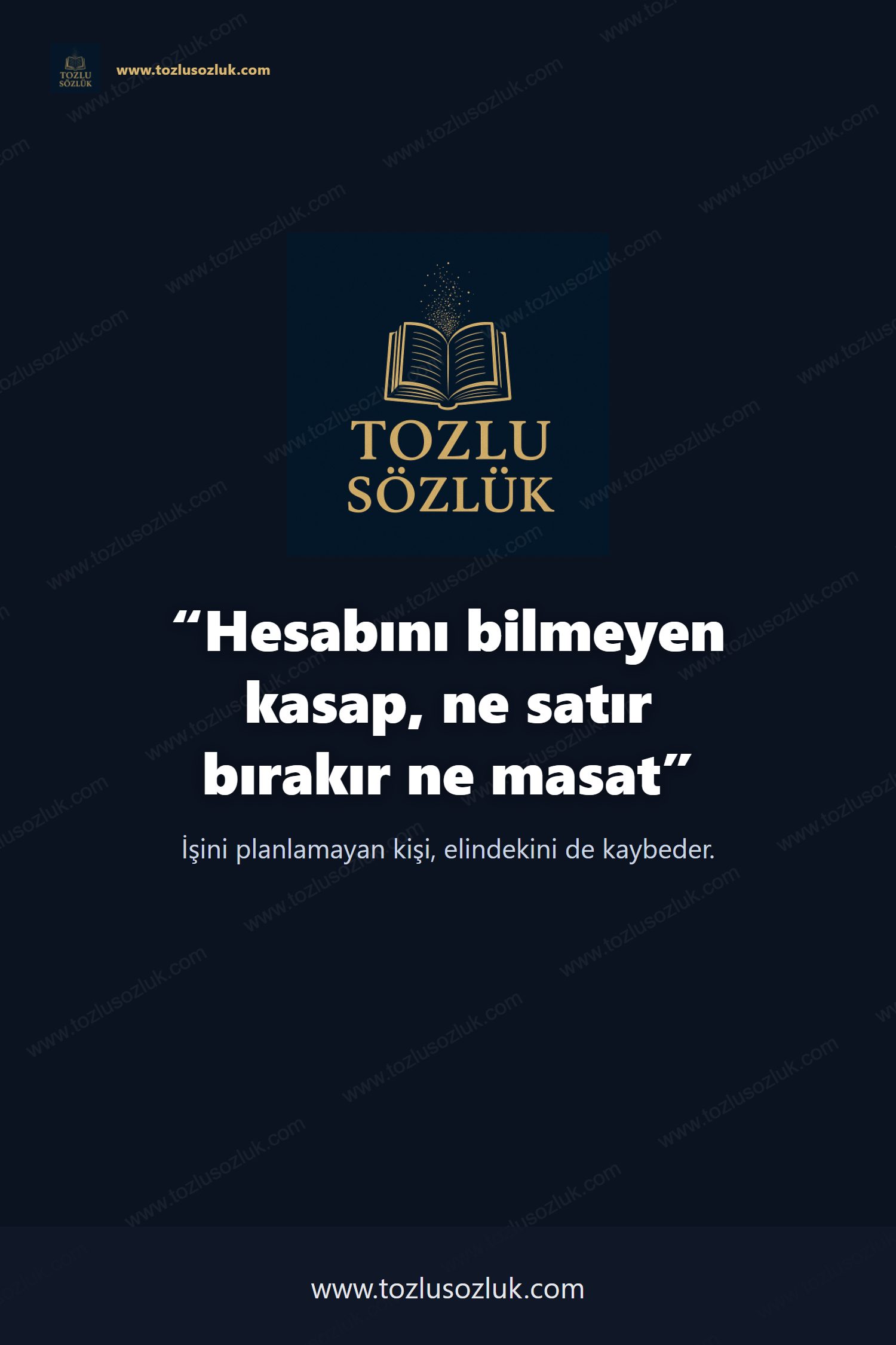 Hesabını bilmeyen kasap, ne satır bırakır ne masat Pinterest görseli