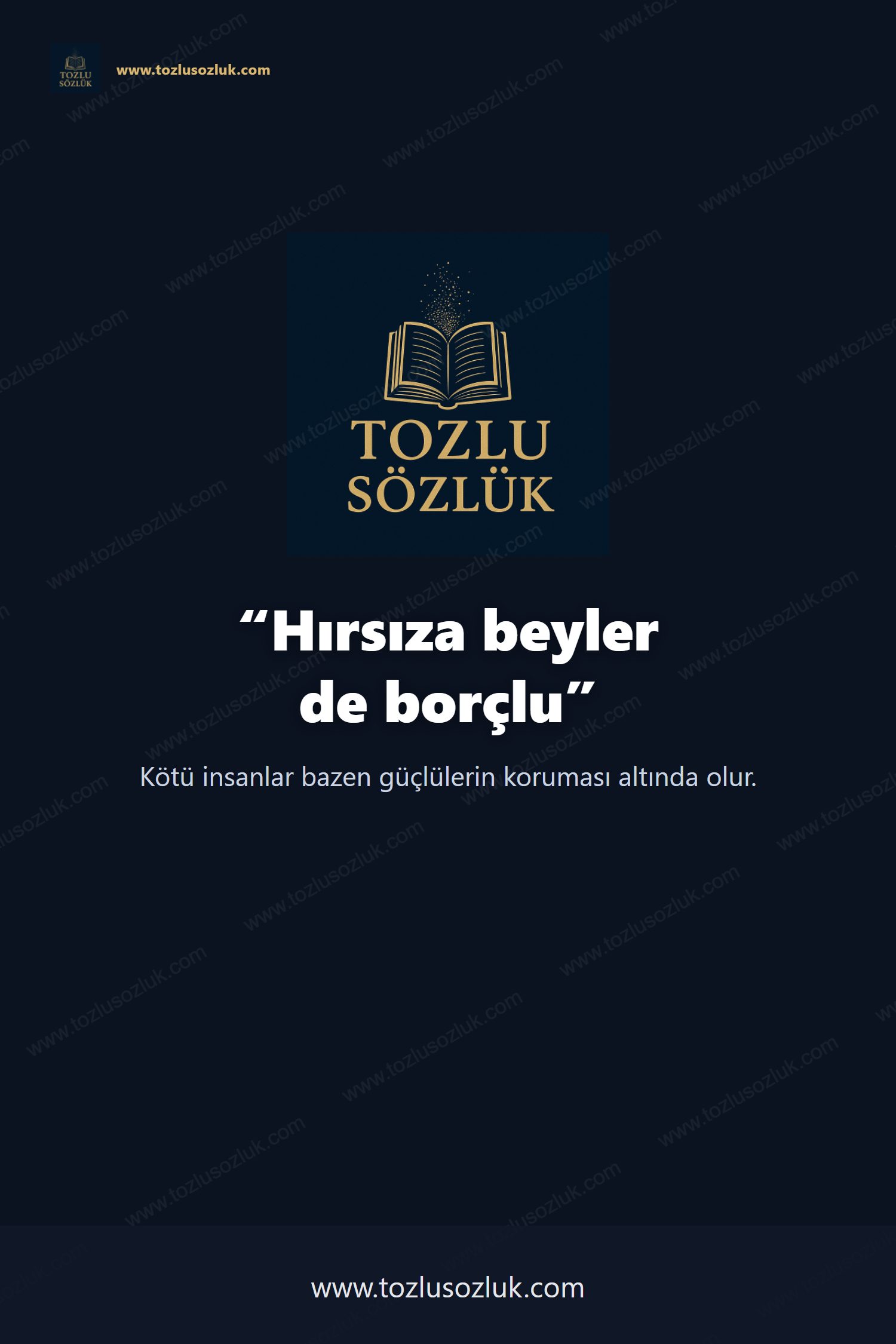 Hırsıza beyler de borçlu Pinterest görseli