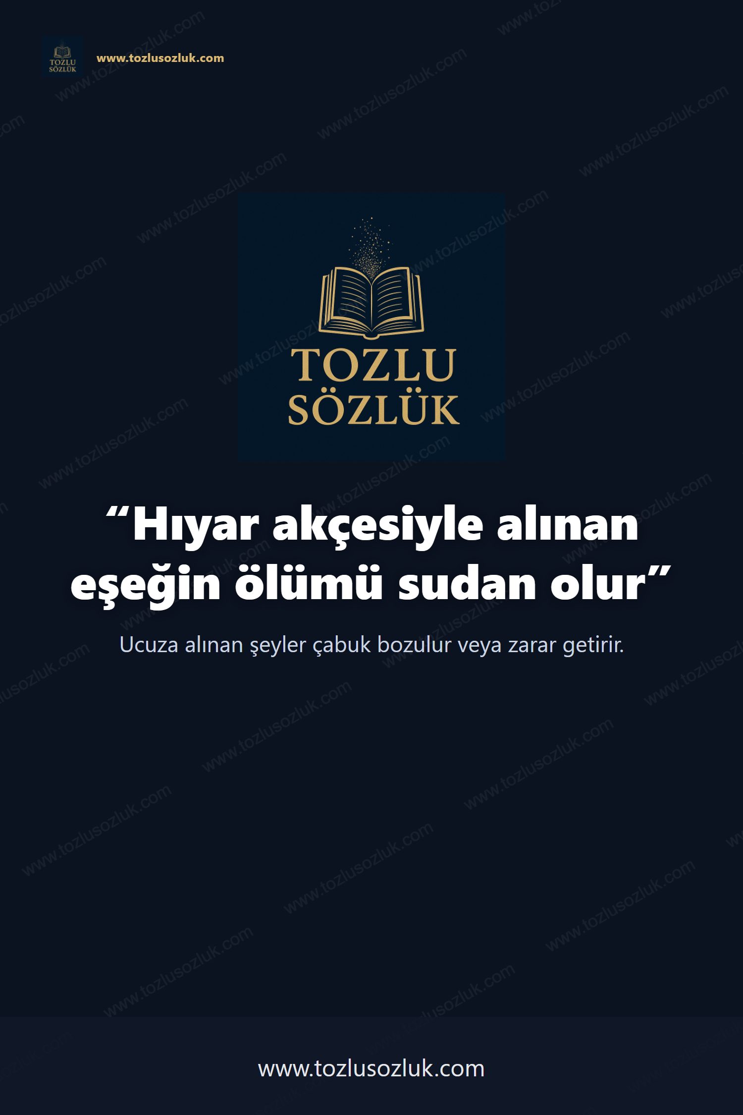 Hıyar akçesiyle alınan eşeğin ölümü sudan olur Pinterest görseli