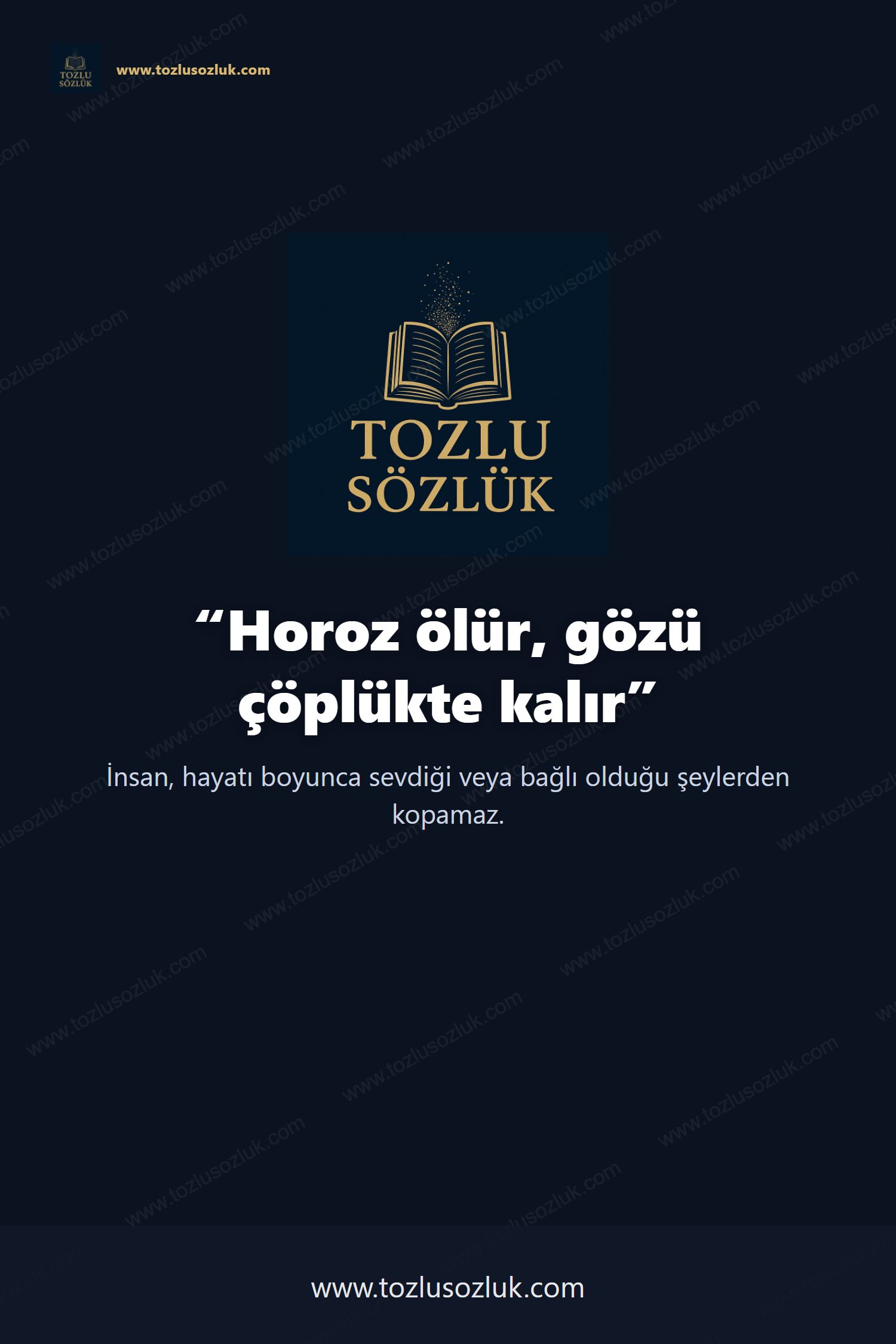 Horoz ölür, gözü çöplükte kalır Pinterest görseli