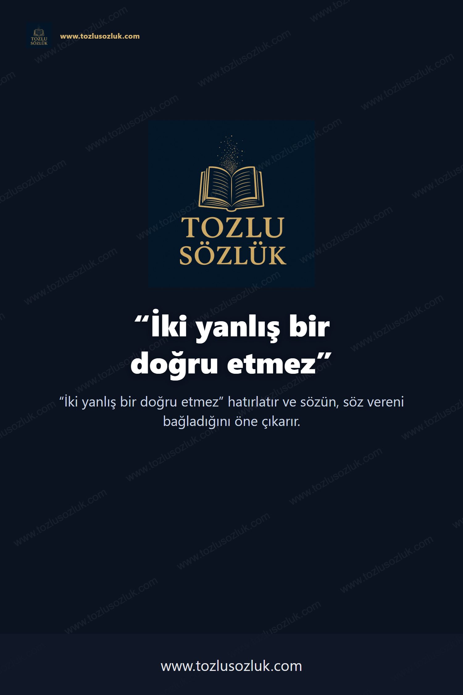 İki yanlış bir doğru etmez Pinterest görseli