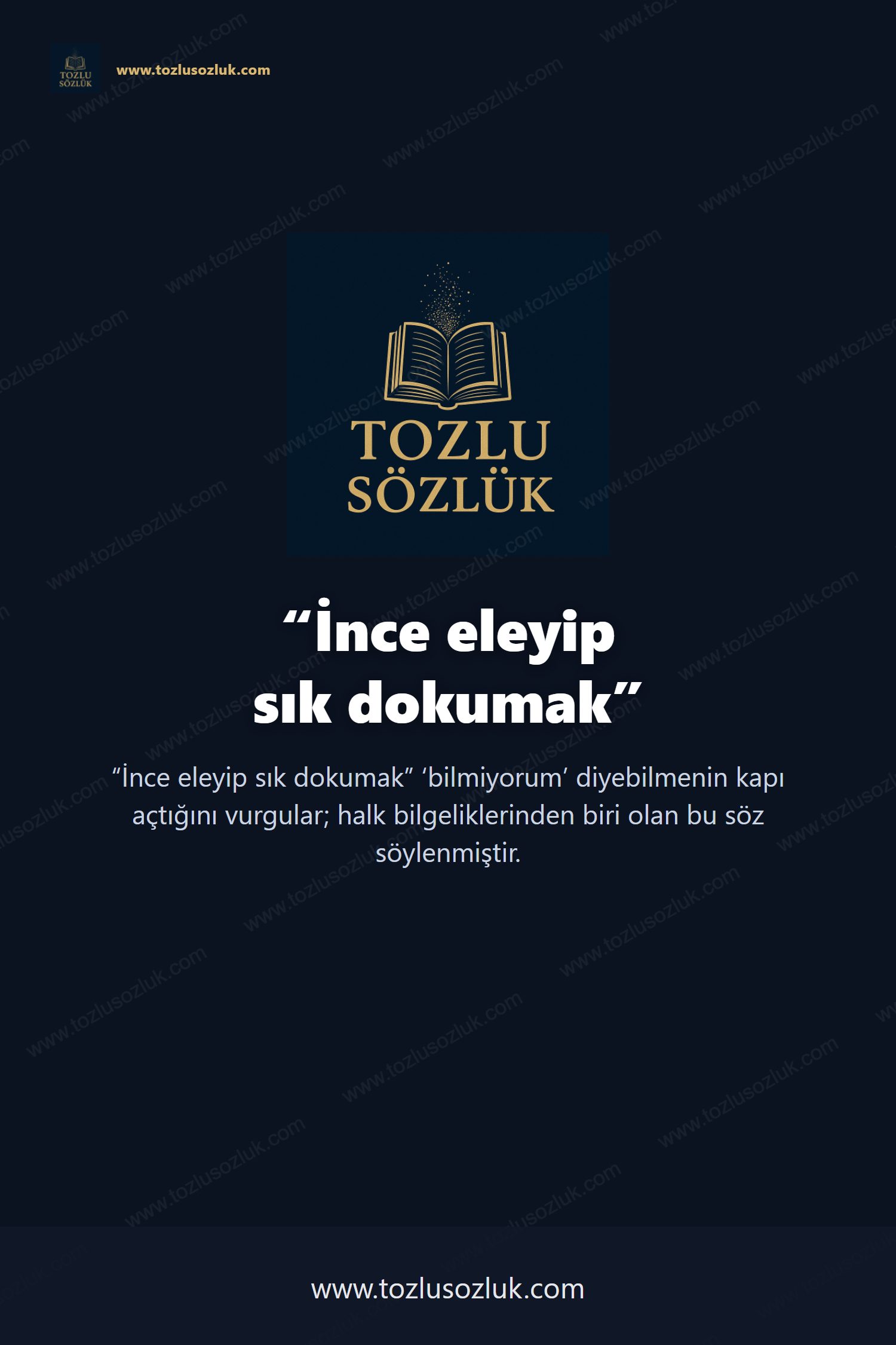 İnce eleyip sık dokumak Pinterest görseli
