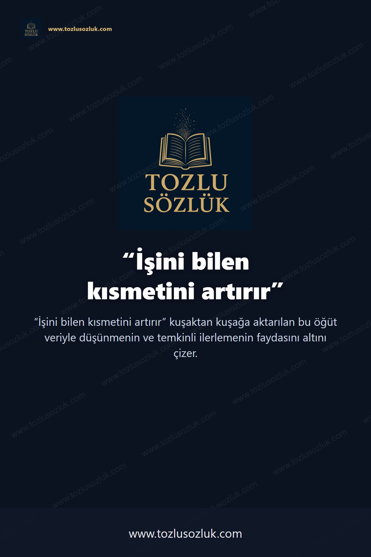 İşini bilen kısmetini artırır Pinterest görseli