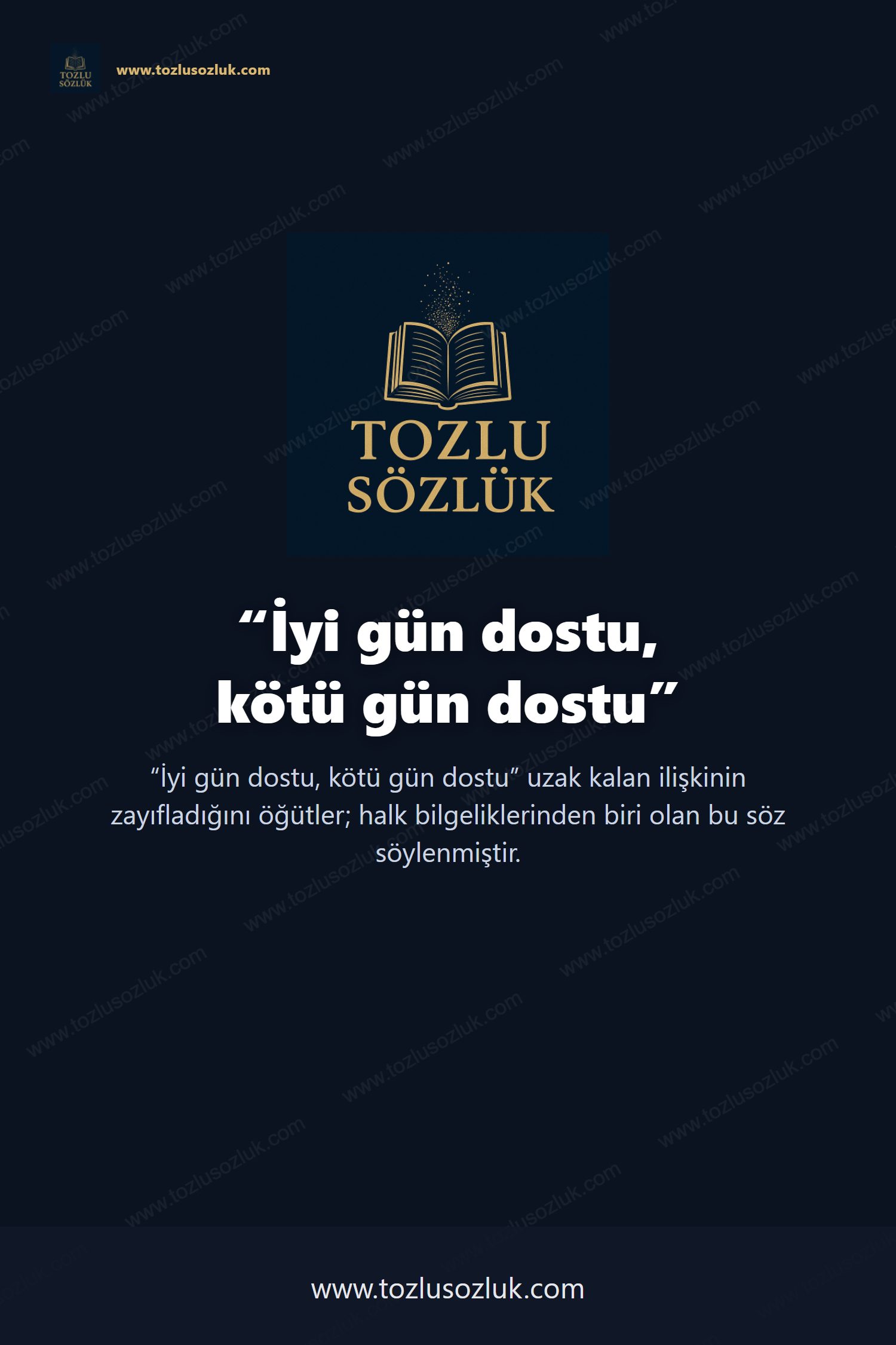 İyi gün dostu, kötü gün dostu Pinterest görseli
