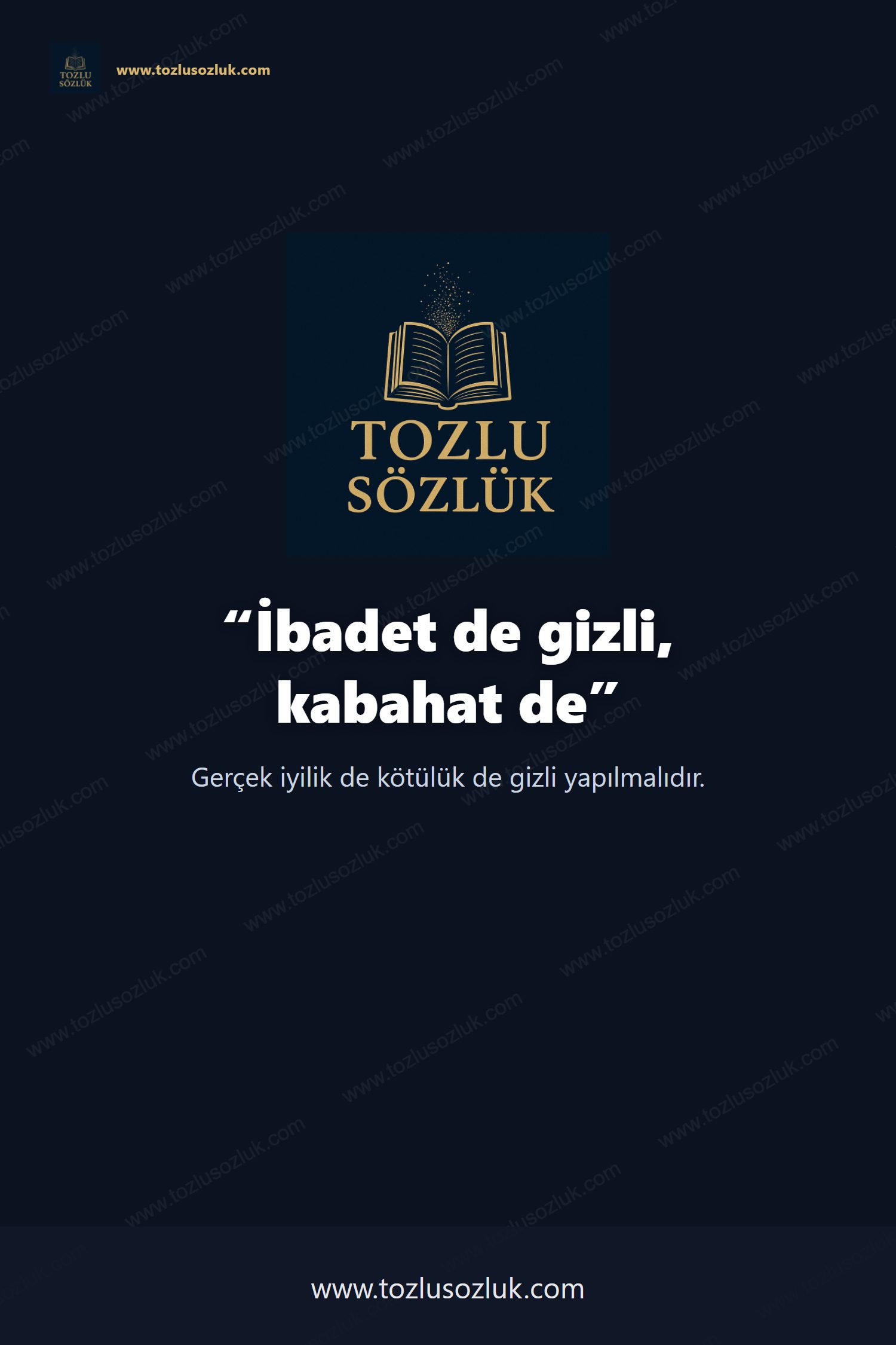 İbadet de gizli, kabahat de Pinterest görseli