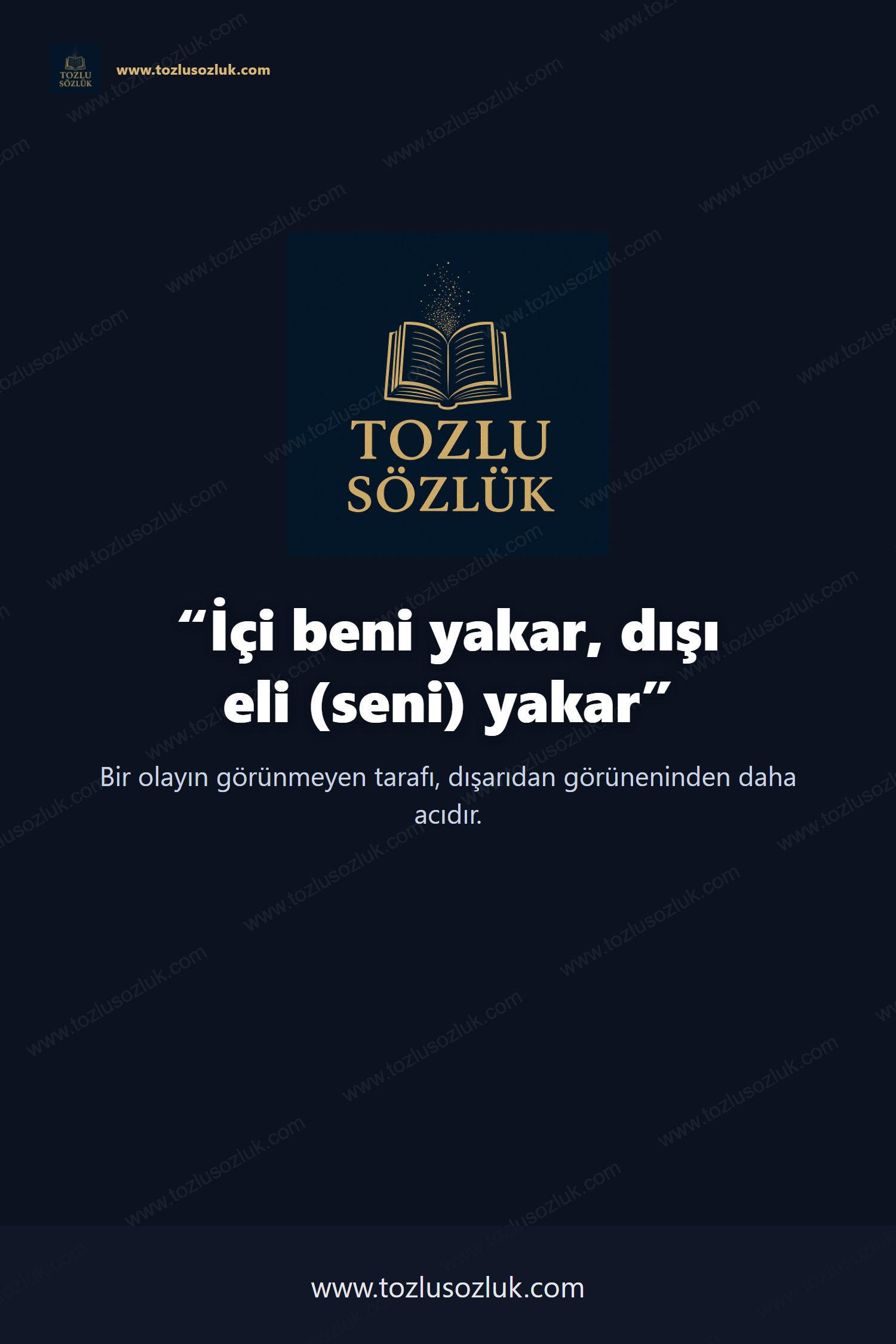 İçi beni yakar, dışı eli (seni) yakar Pinterest görseli