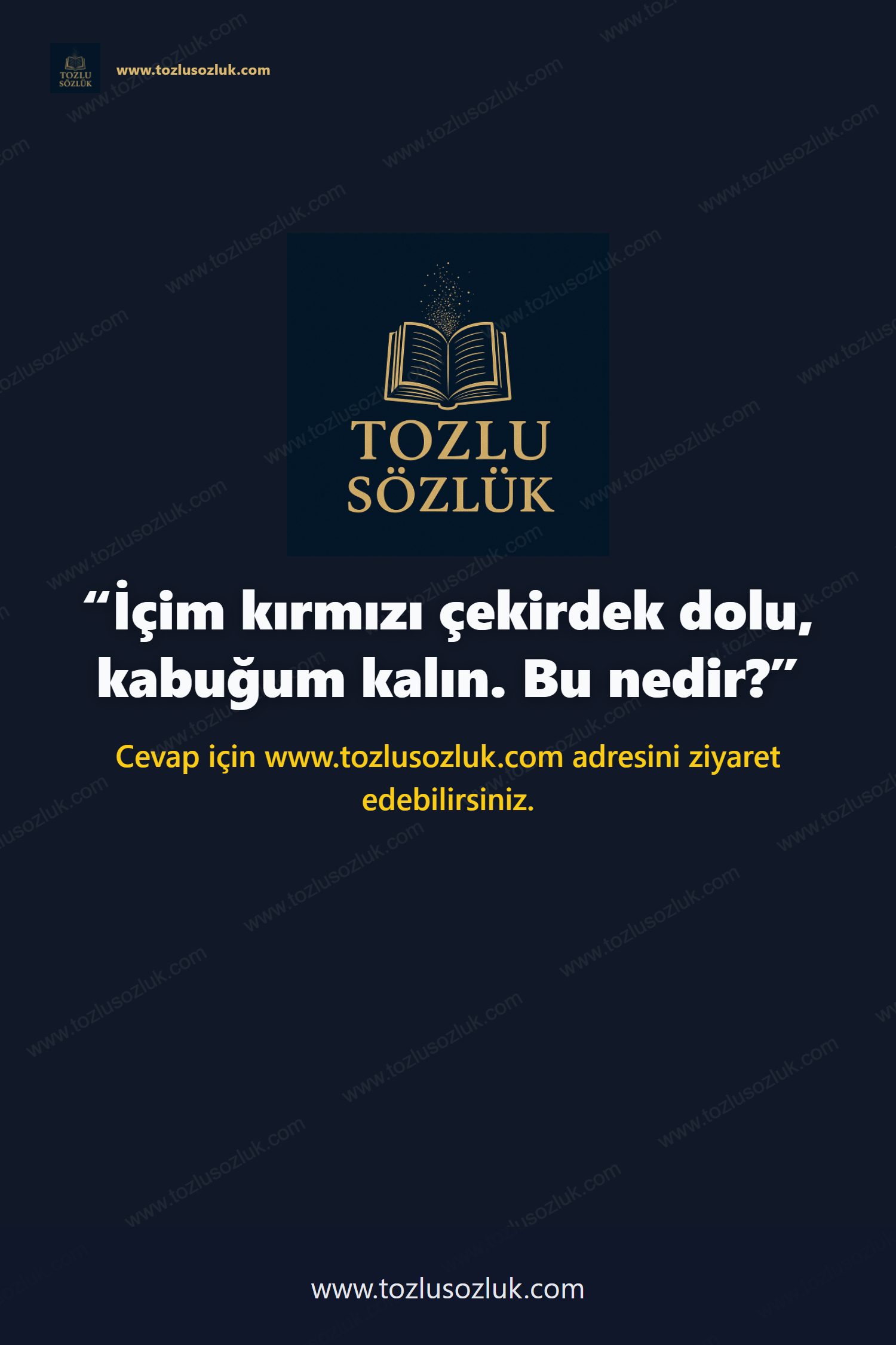 İçim kırmızı çekirdek dolu, kabuğum kalın. Bu nedir? Pinterest görseli