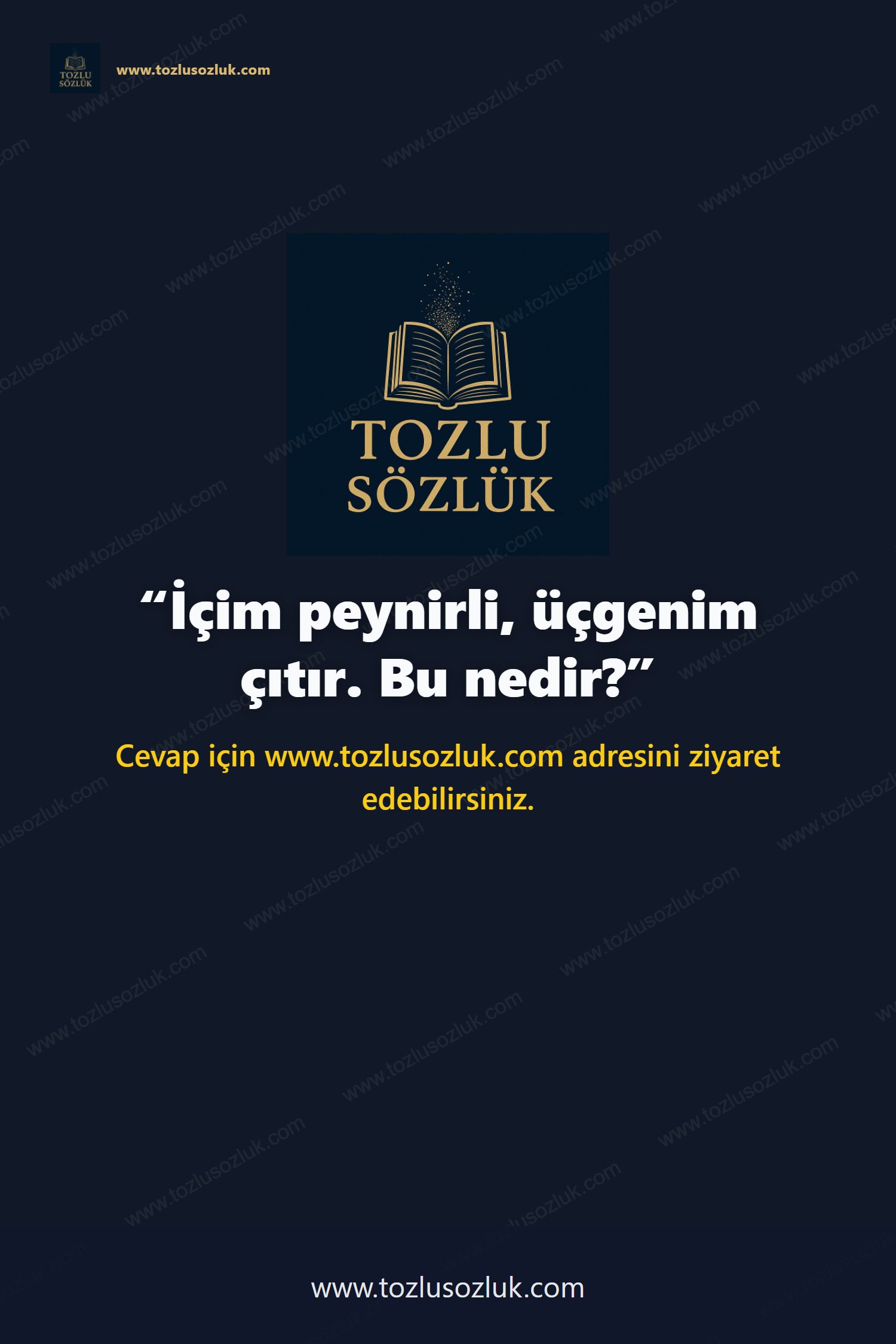 İçim peynirli, üçgenim çıtır. Bu nedir? Pinterest görseli