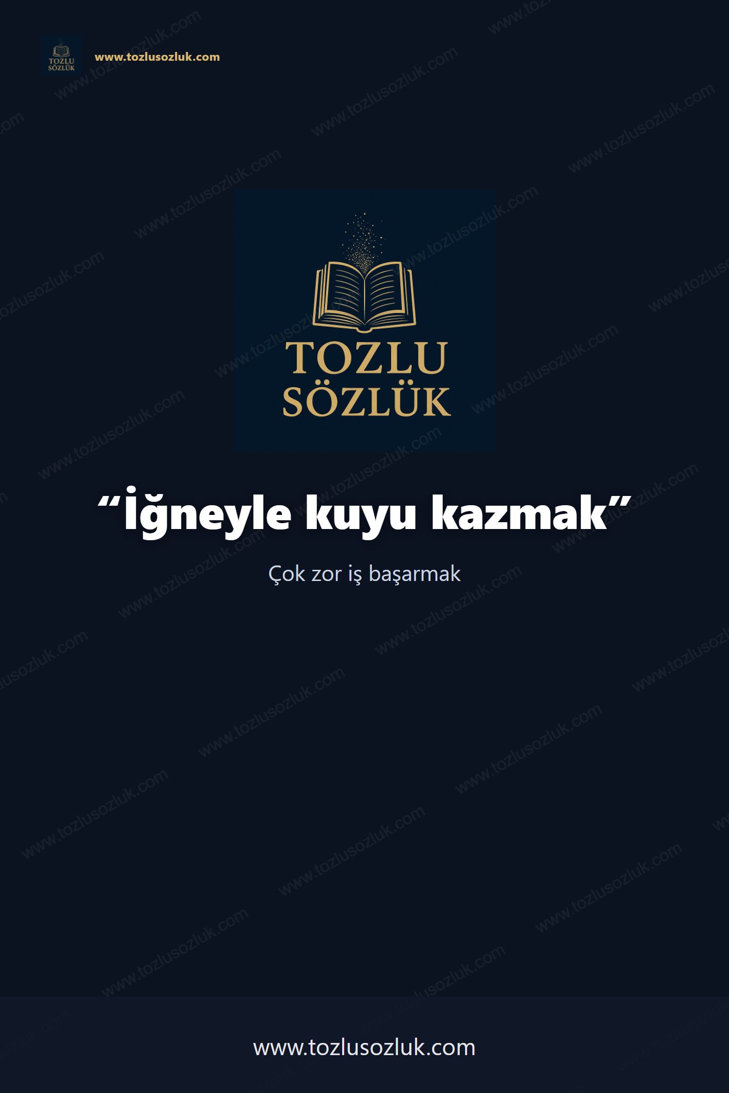 İğneyle kuyu kazmak Pinterest görseli