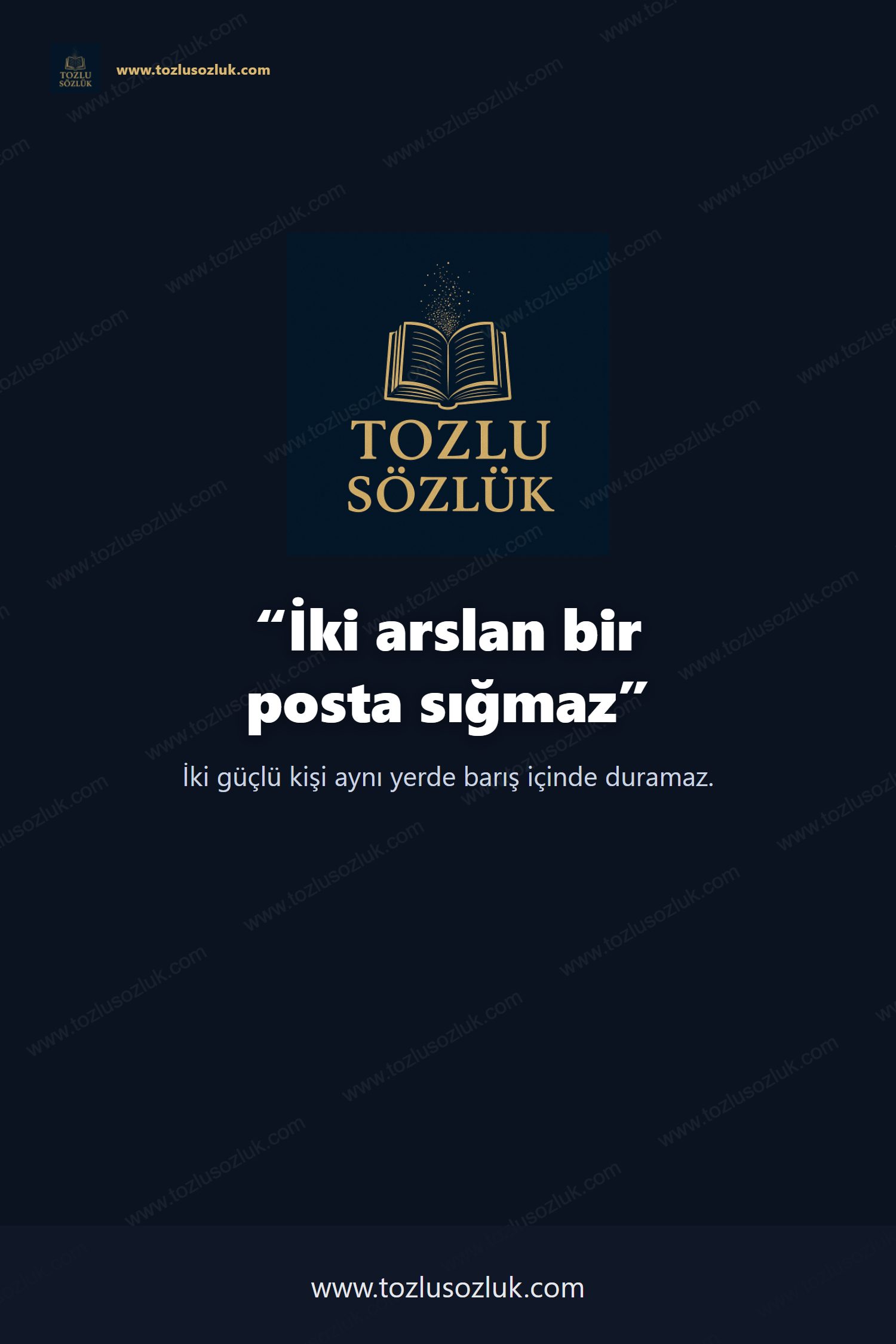 İki arslan bir posta sığmaz Pinterest görseli