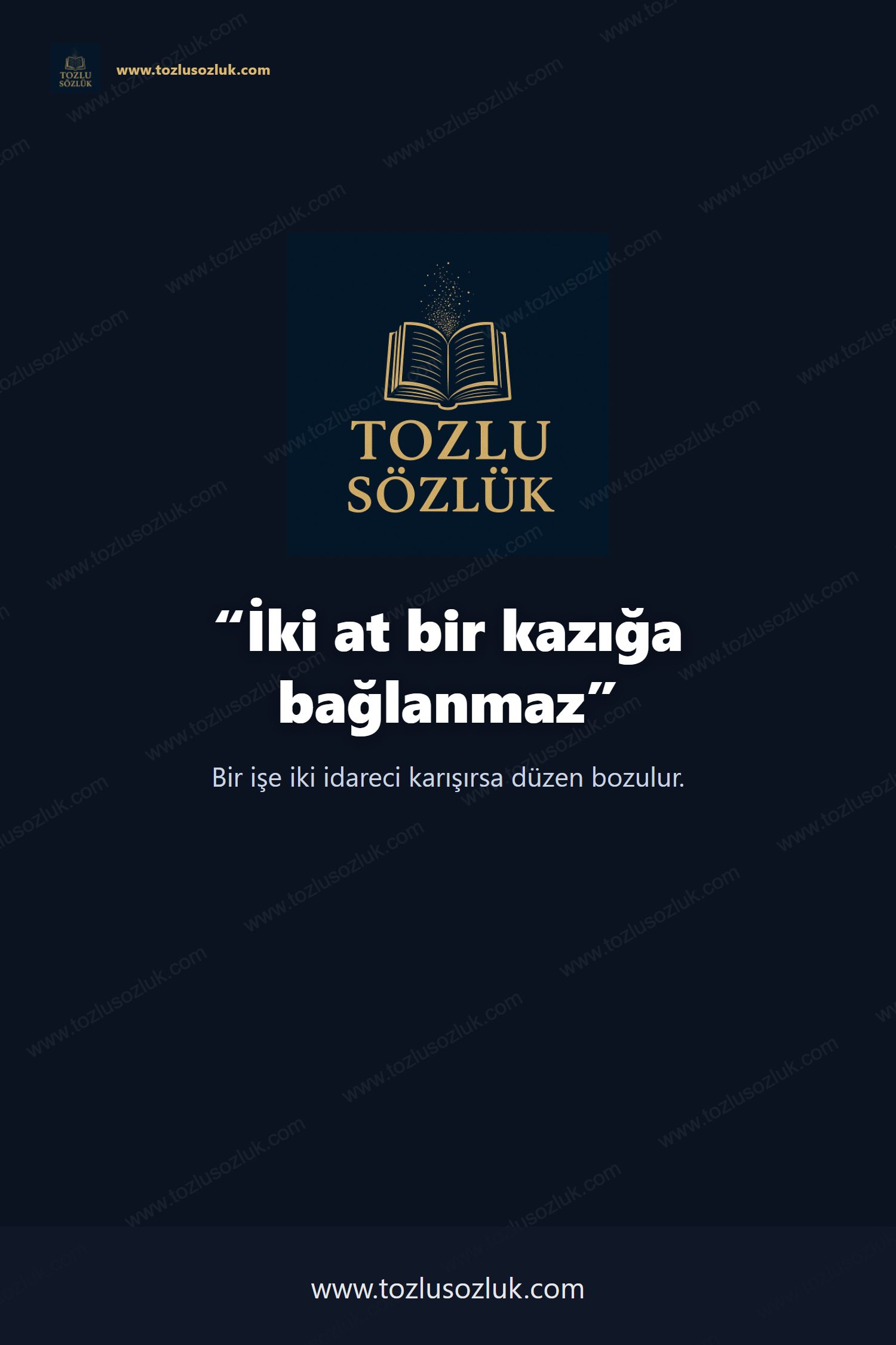 İki at bir kazığa bağlanmaz Pinterest görseli