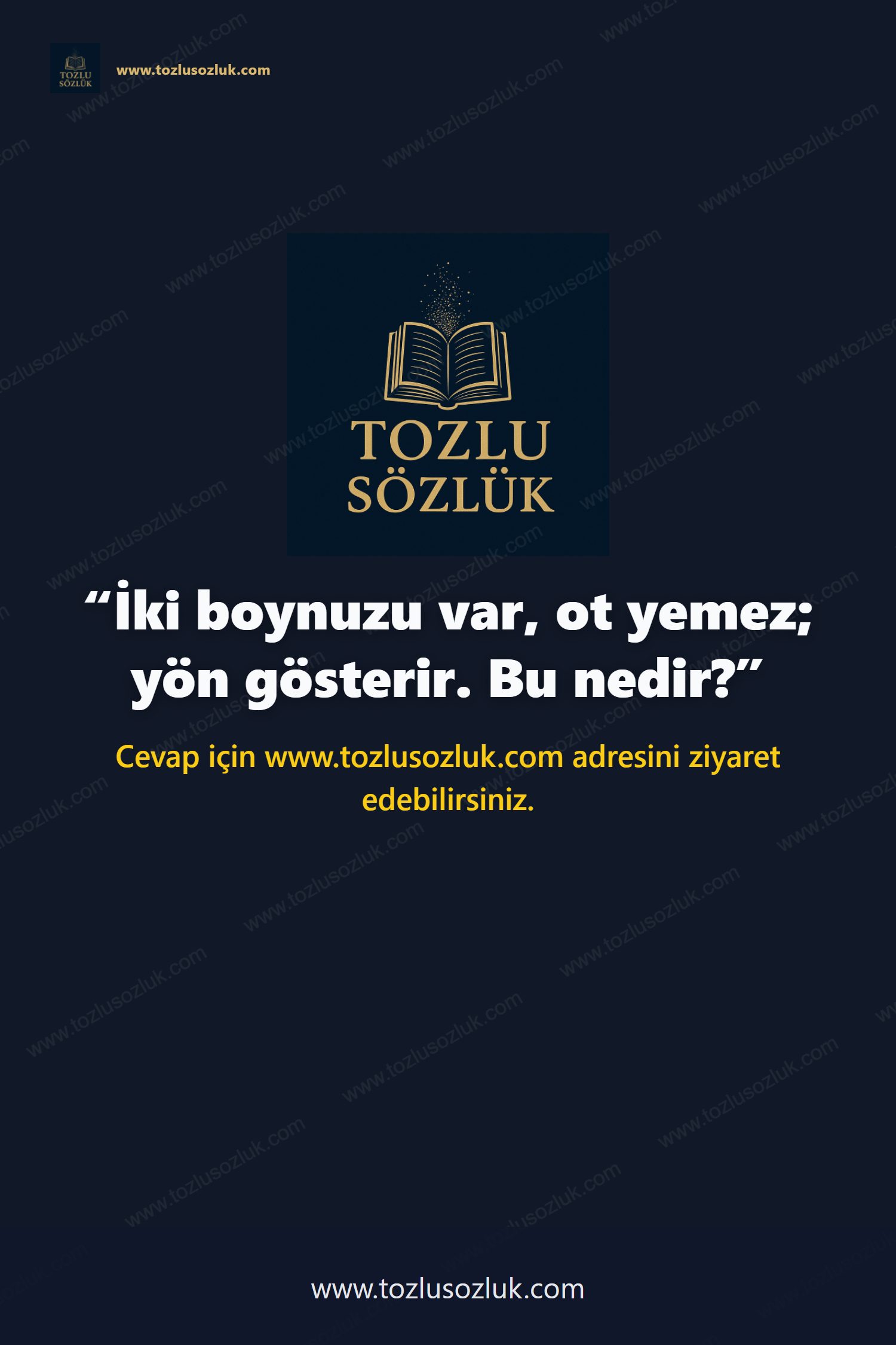 İki boynuzu var, ot yemez; yön gösterir. Bu nedir? Pinterest görseli